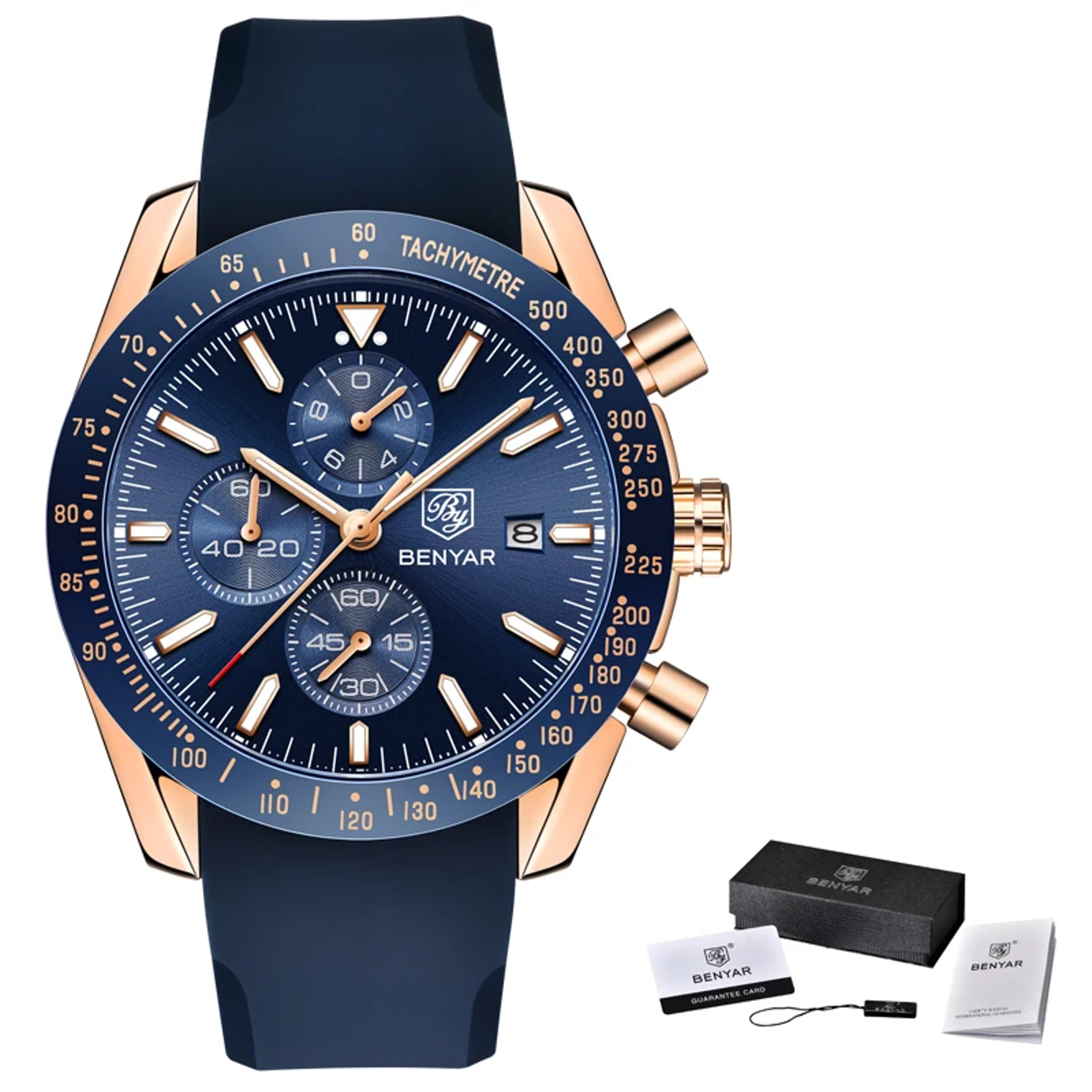 Mens Quartz Watch Stainless Steel Chronograph Business Watch 7