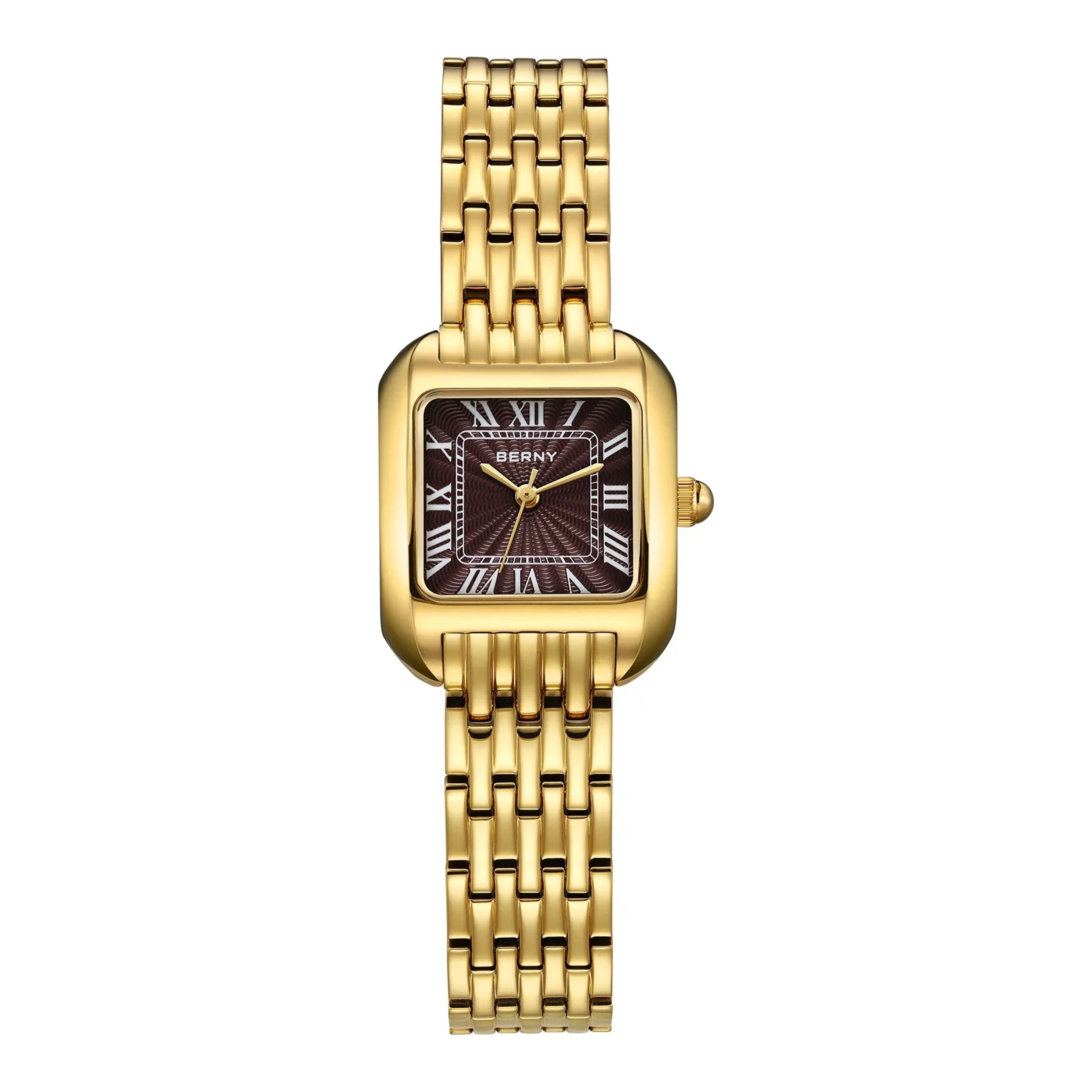 Elegant Square Gold Watch For Women Stainless Steel Quartz Ladies Watch 5