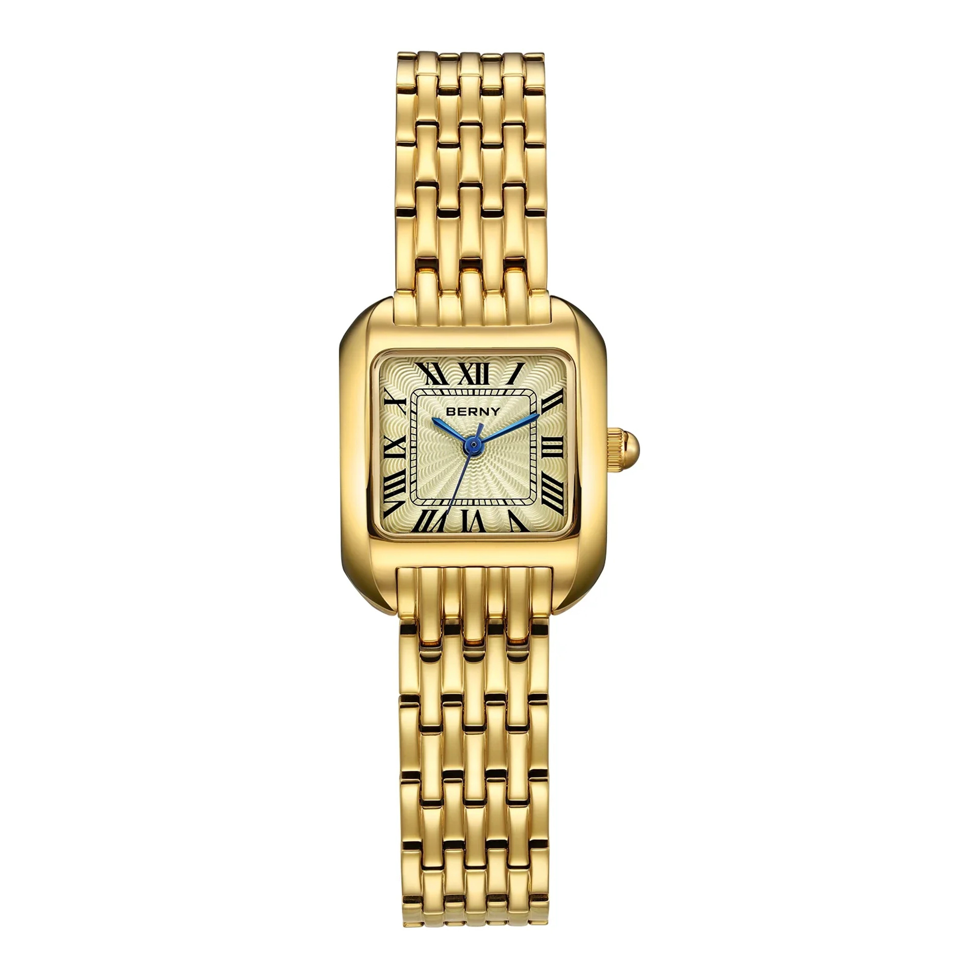 Elegant Square Gold Watch For Women Stainless Steel Quartz Ladies Watch 9
