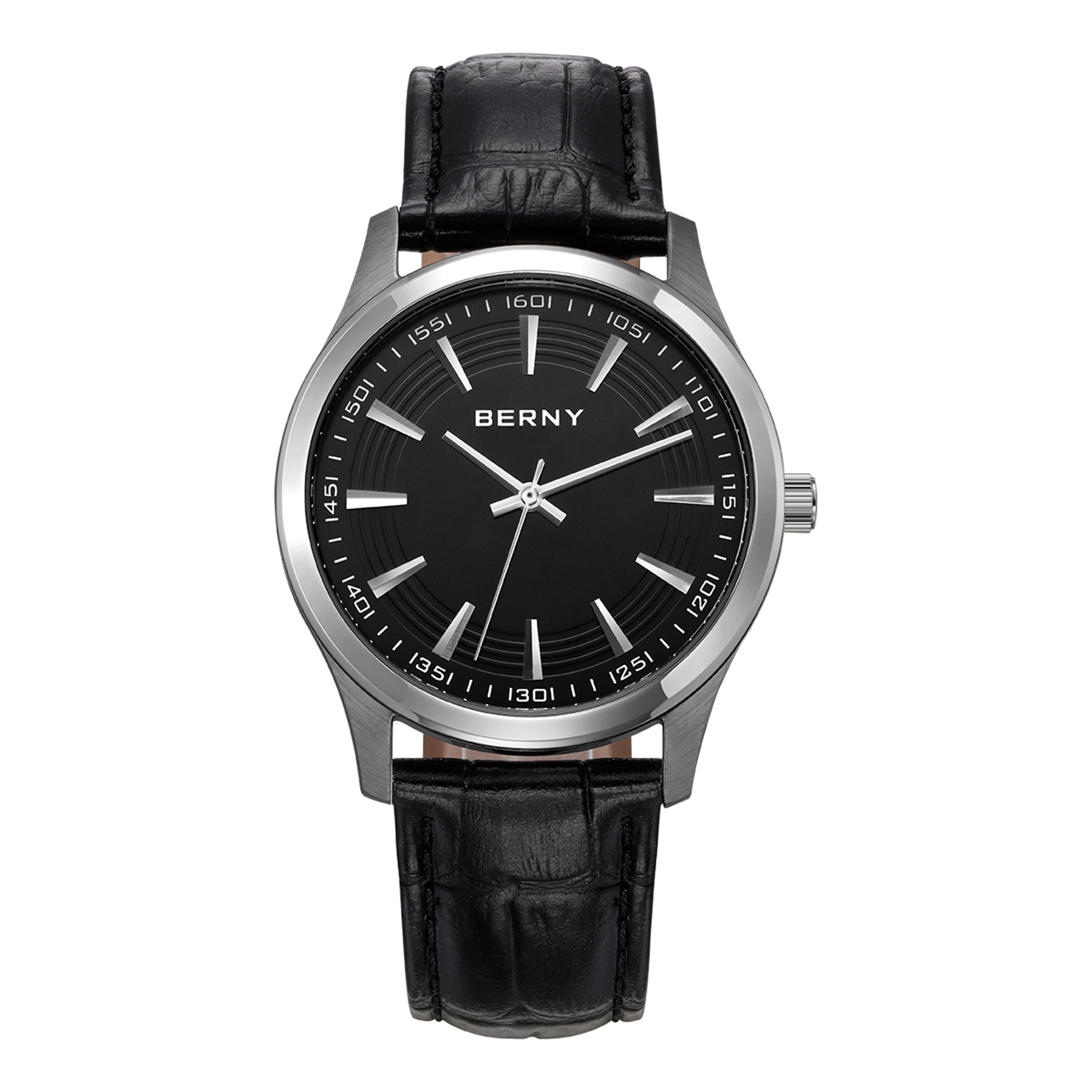 Lightweight Mens Quartz Watch Stainless Steel Case Business Dress Wristwatch 5