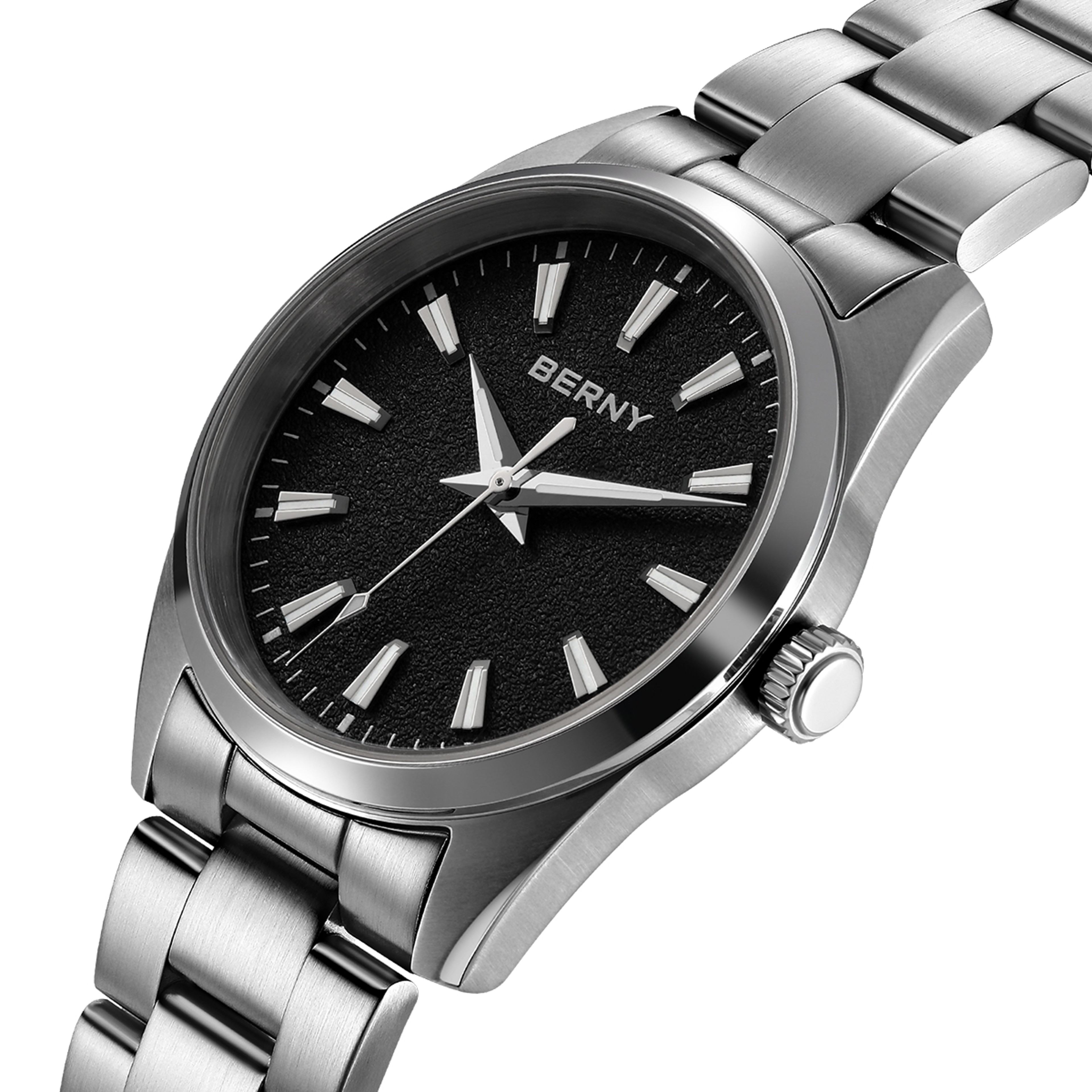 Sapphire Luminous Mens Quartz Watch Stainless Steel Business Watch 0