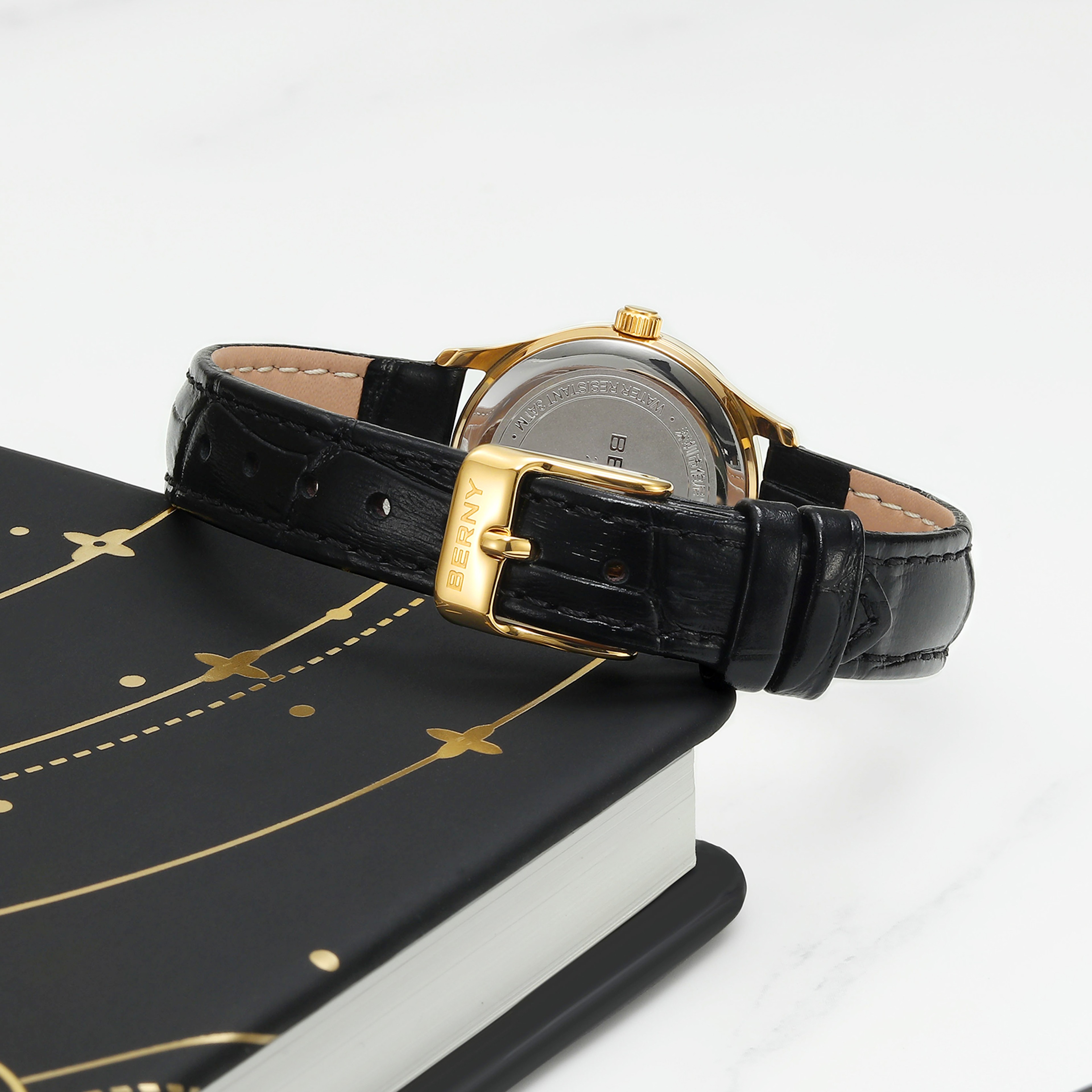 Elegant Gold Watch For Women Gradient Dial Ladies Quartz Watch 3
