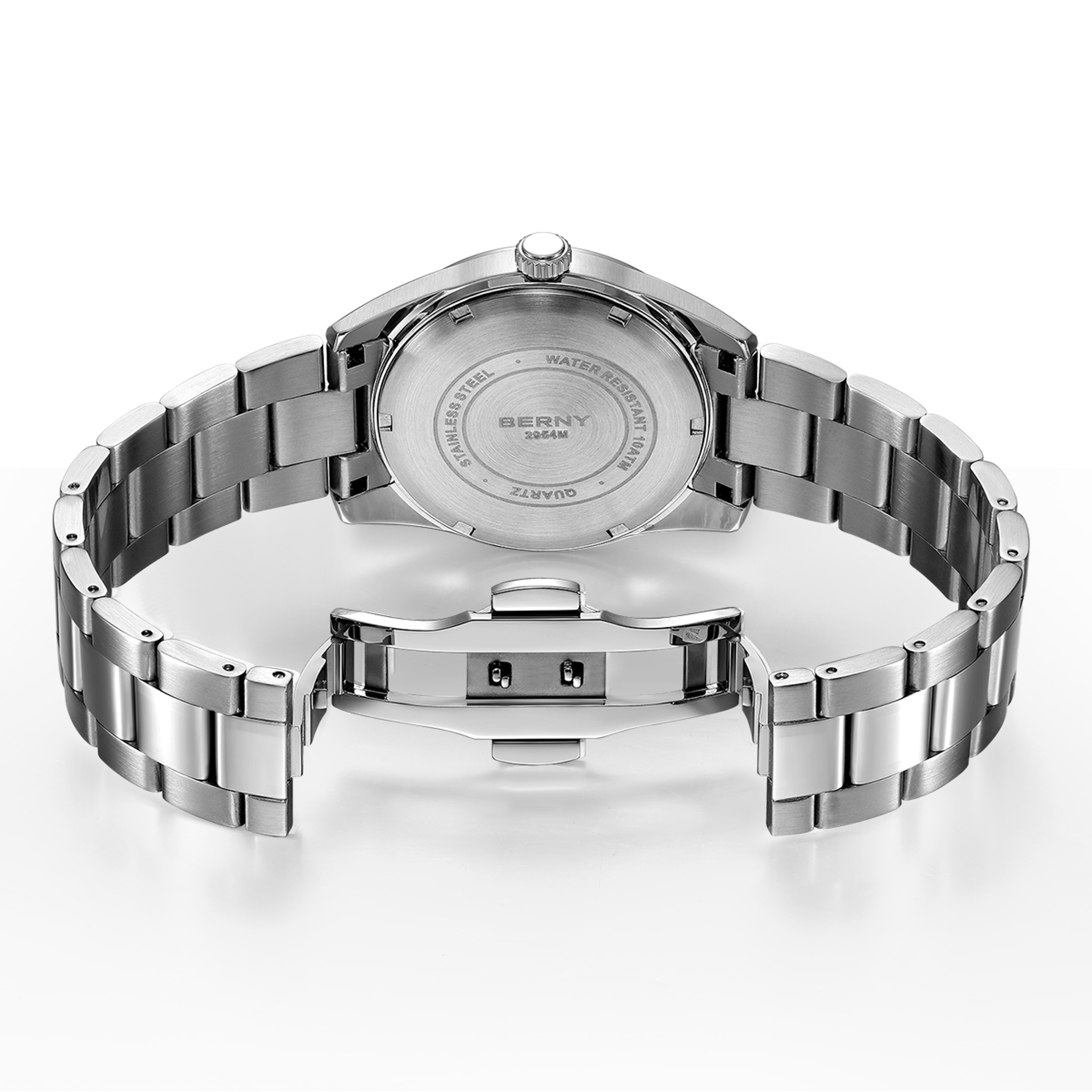 Sapphire Quartz Mens Watch Waterproof Stainless Steel Business Watch 2