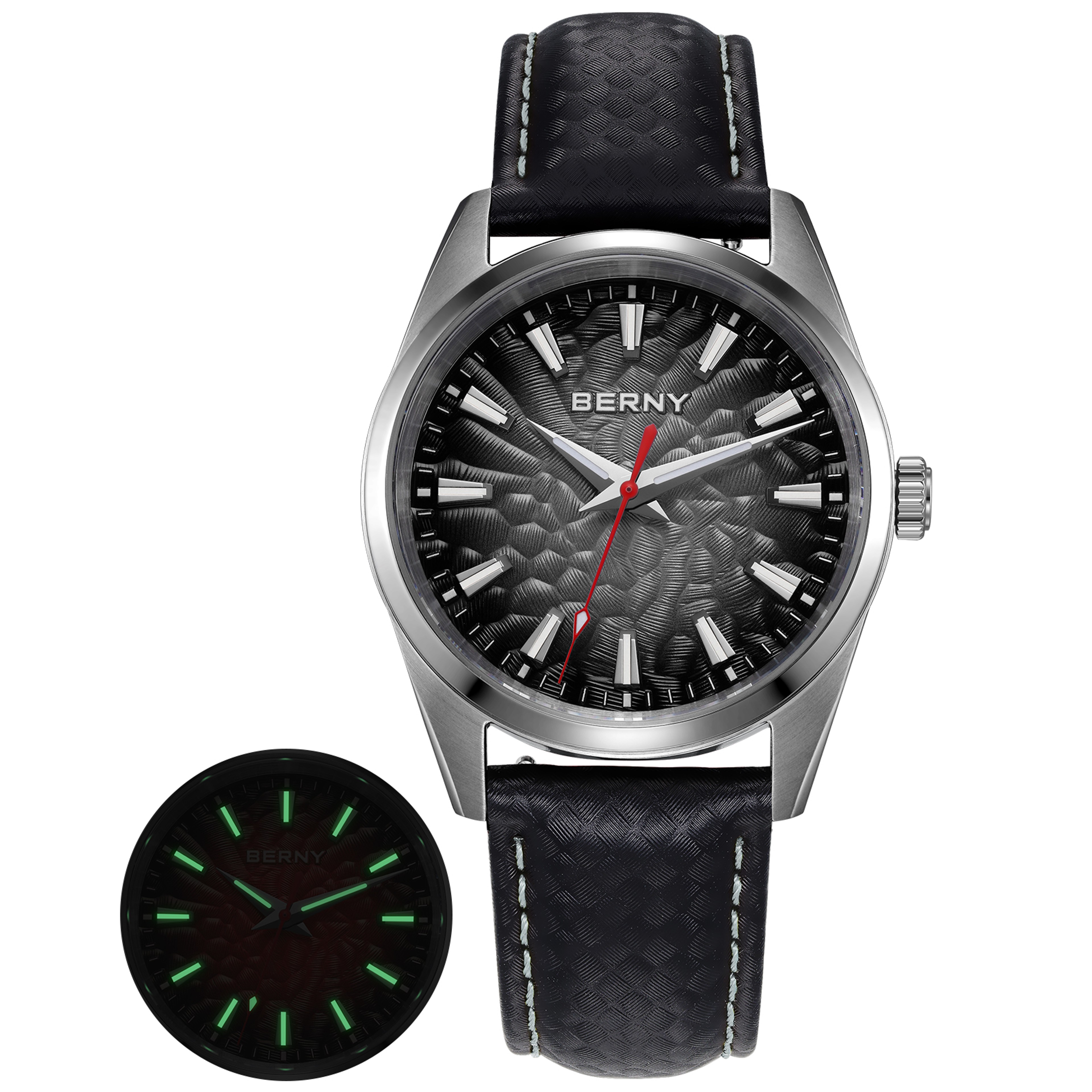 Sapphire Quartz Mens Watch Waterproof Stainless Steel Business Watch 5