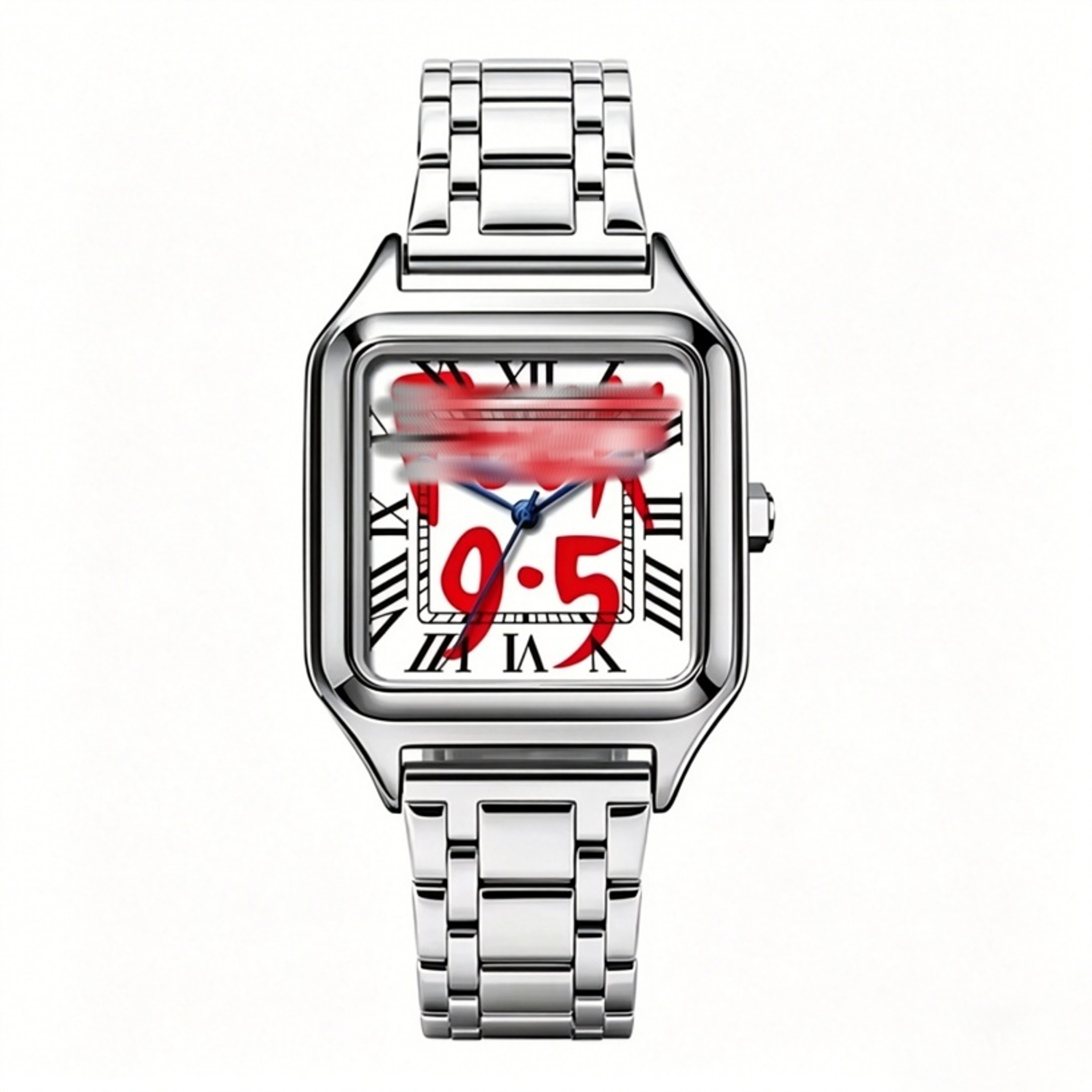 Time Is Money Square Mens Quartz Watch Graffiti Dial Hip Hop Streetwear Watch 7