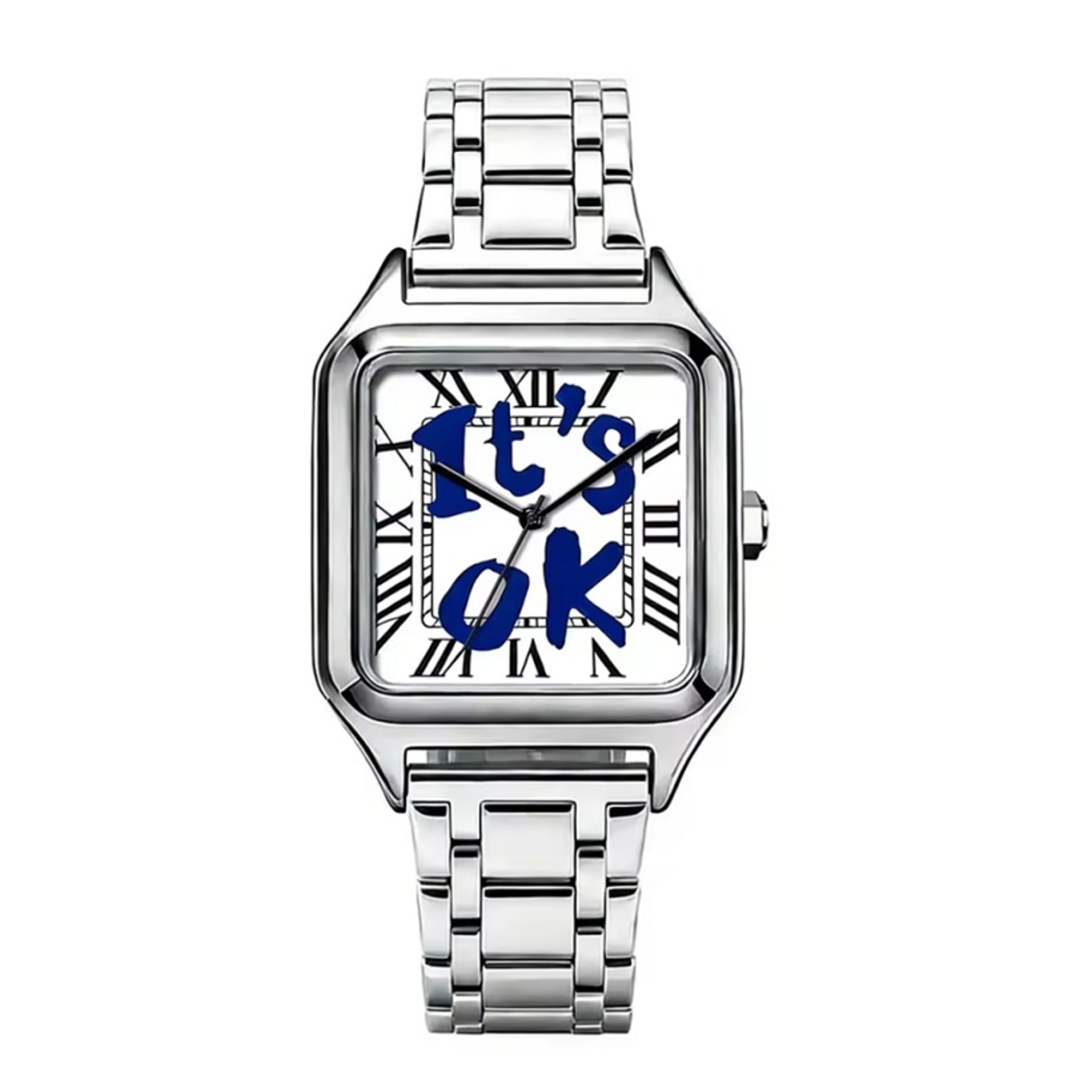 Time Is Money Square Mens Quartz Watch Graffiti Dial Hip Hop Streetwear Watch 11