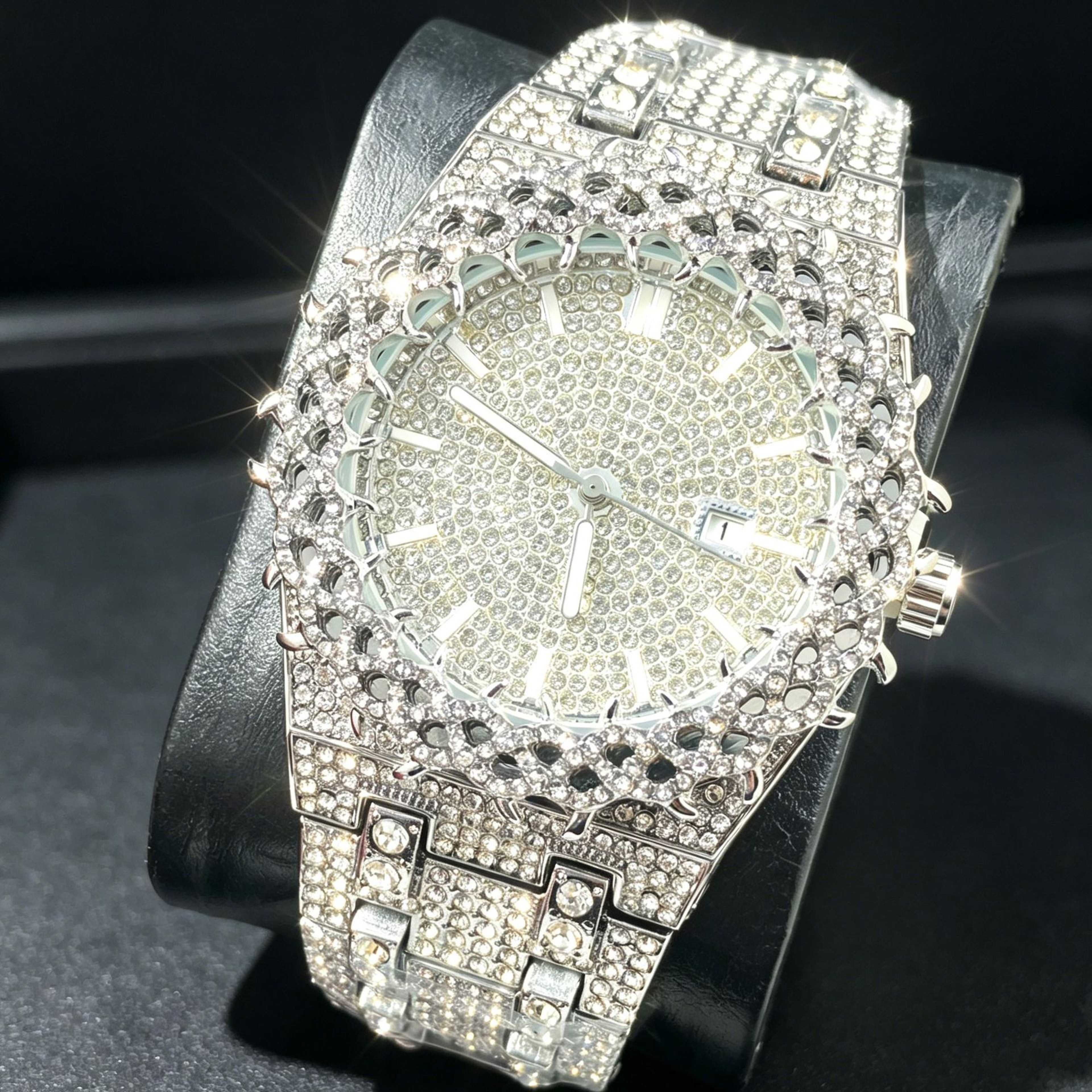 Iced Out Thorn Watch For Men Hip Hop Quartz Luxury Statement Timepiece 3