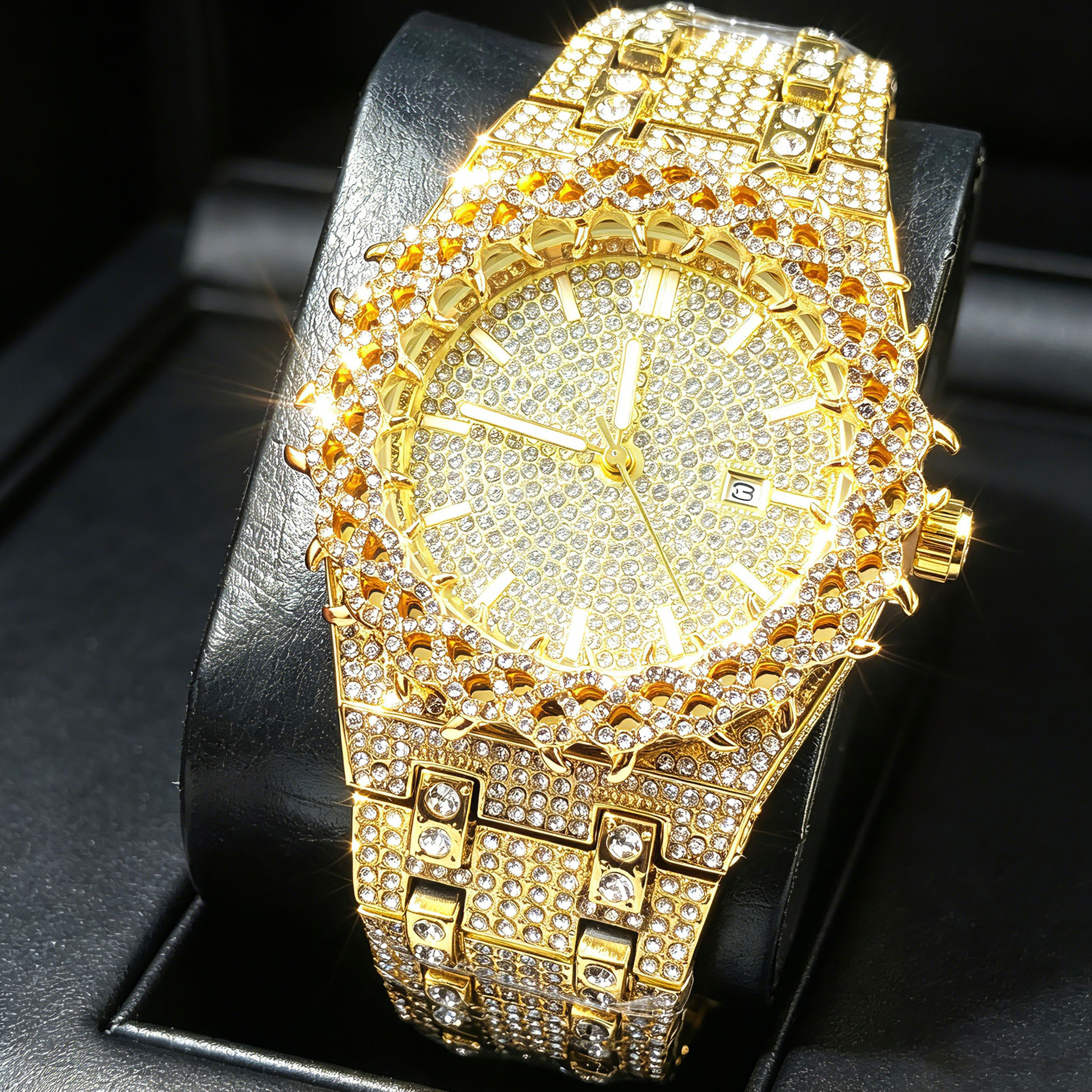 Iced Out Thorn Watch For Men Hip Hop Quartz Luxury Statement Timepiece 4