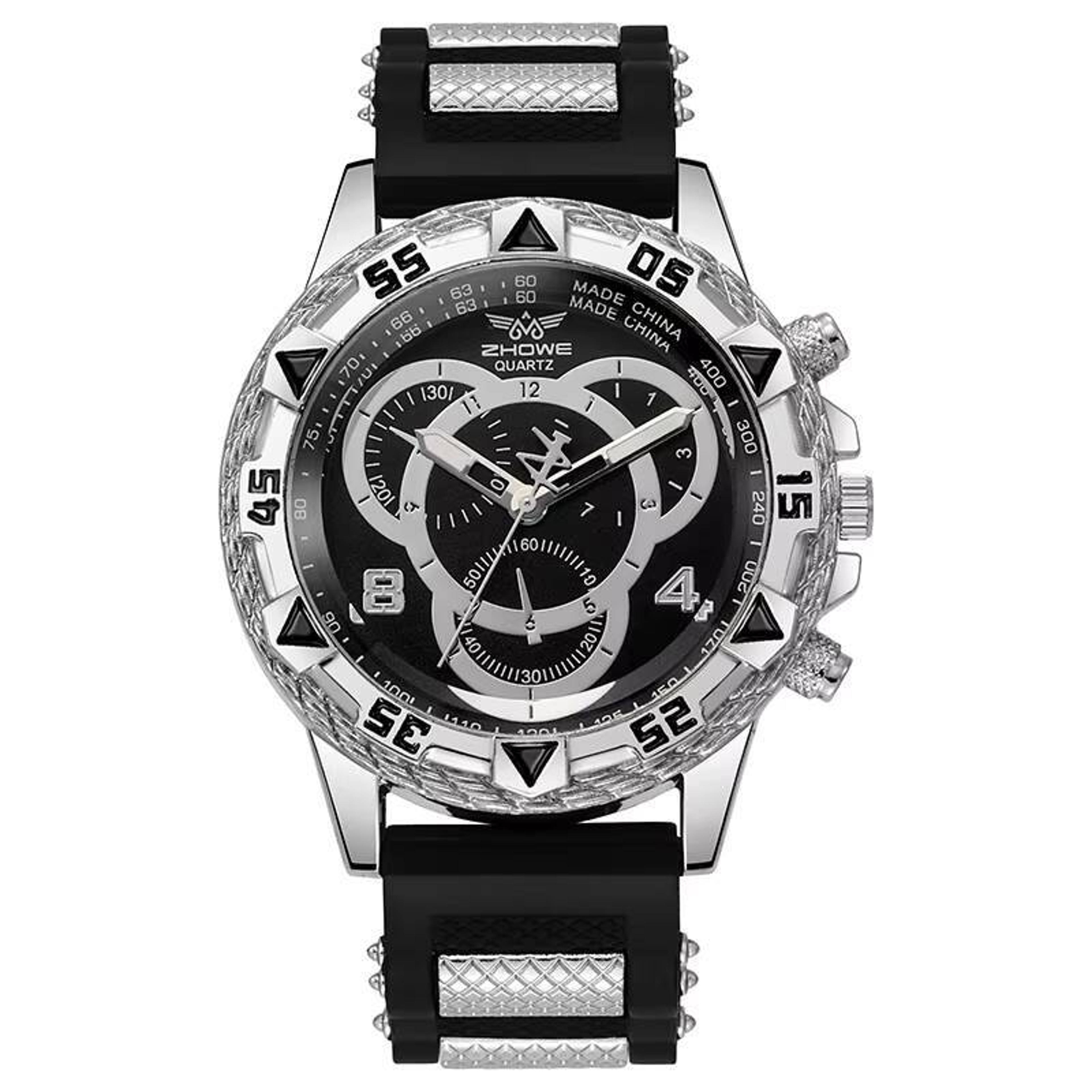 Mens Sports Watch Silicone Band Analog Quartz Wristwatch 6