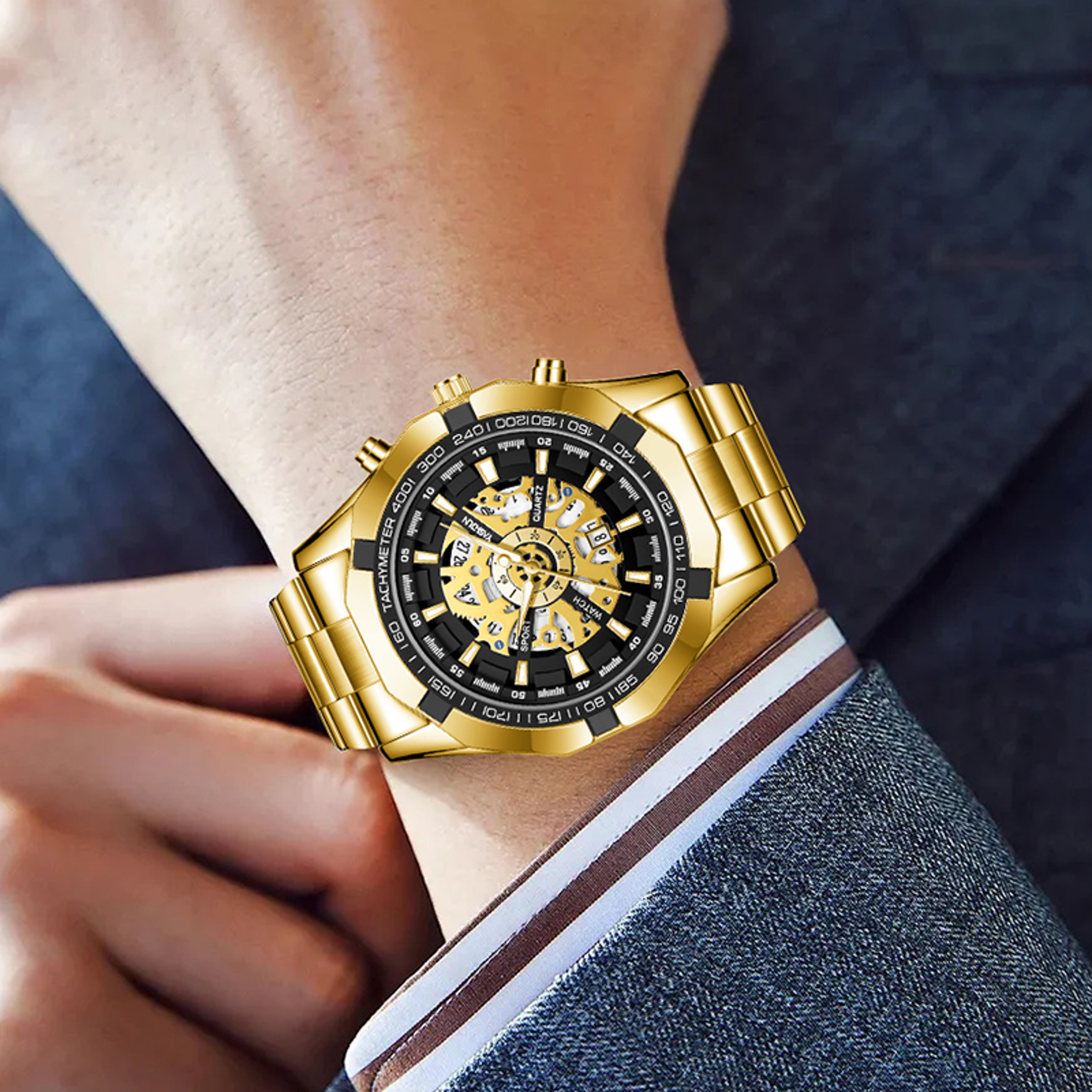 Luxury Business Quartz Watch for Men Stainless Steel Waterproof Luminous Wristwatch – view 5