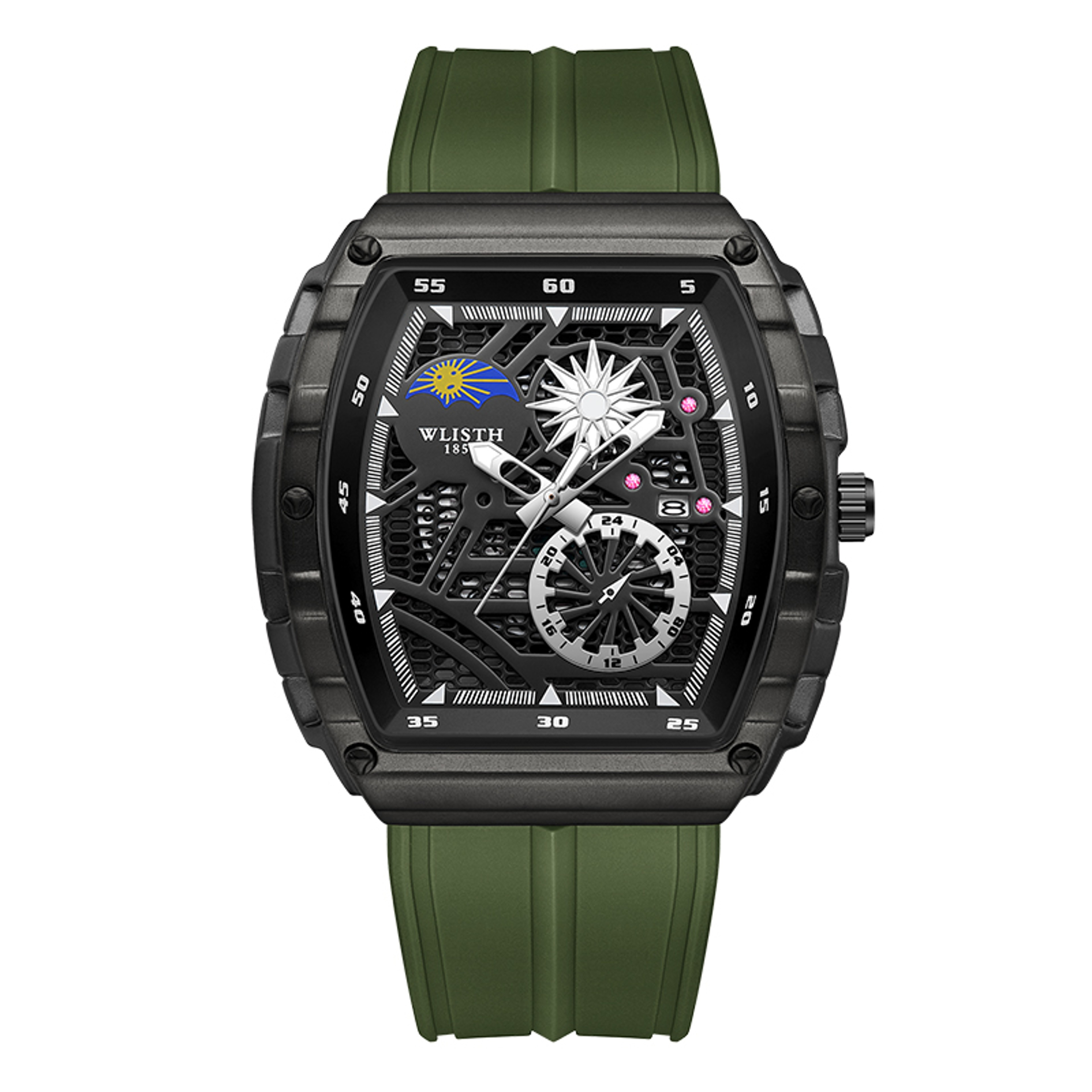 Mens Wine Barrel Skeleton Quartz Watch for Stylish Everyday Wear – view 6