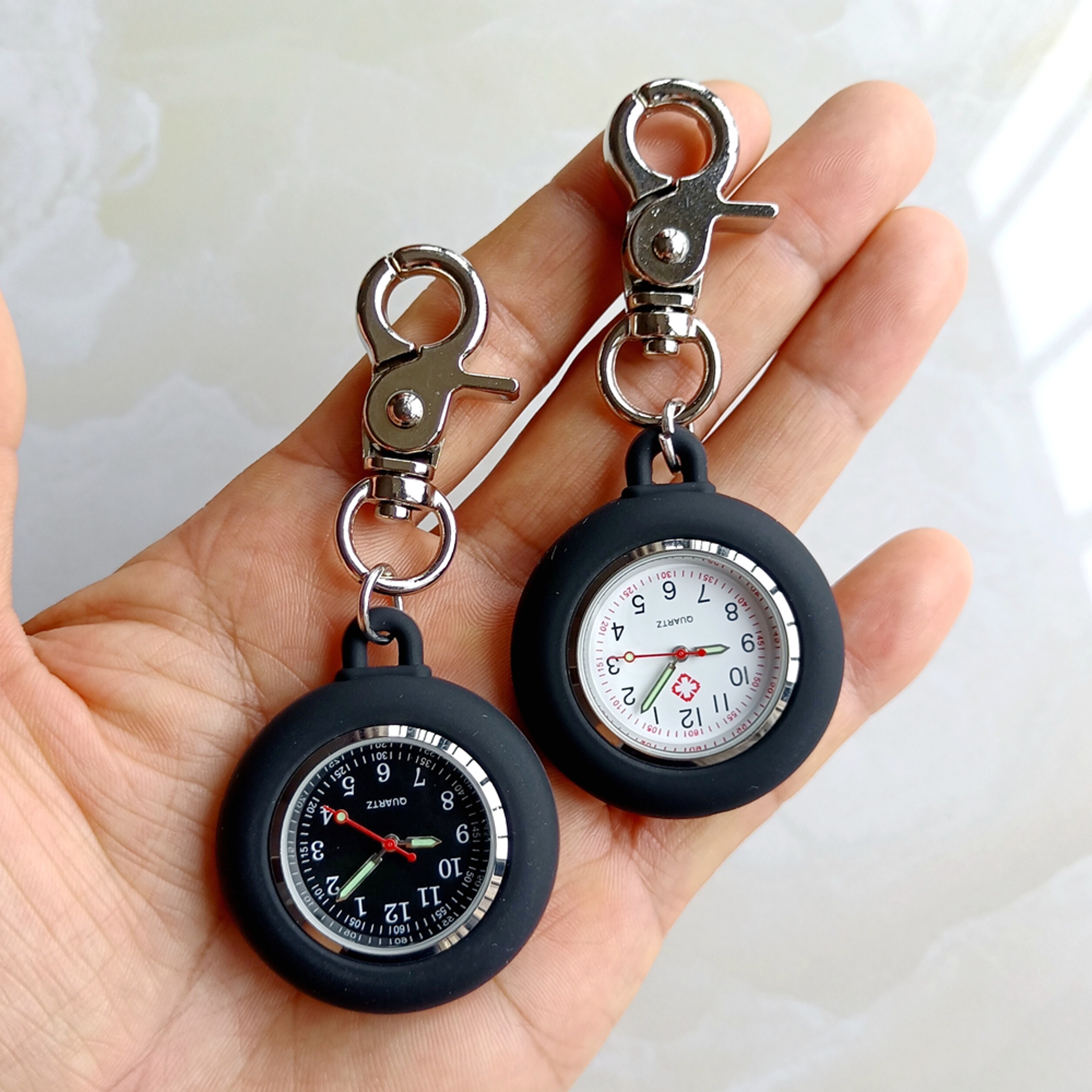 Silicone Nurse Watch Clip On Carabiner Pocket Watch for Nurses Doctors Students – view 3