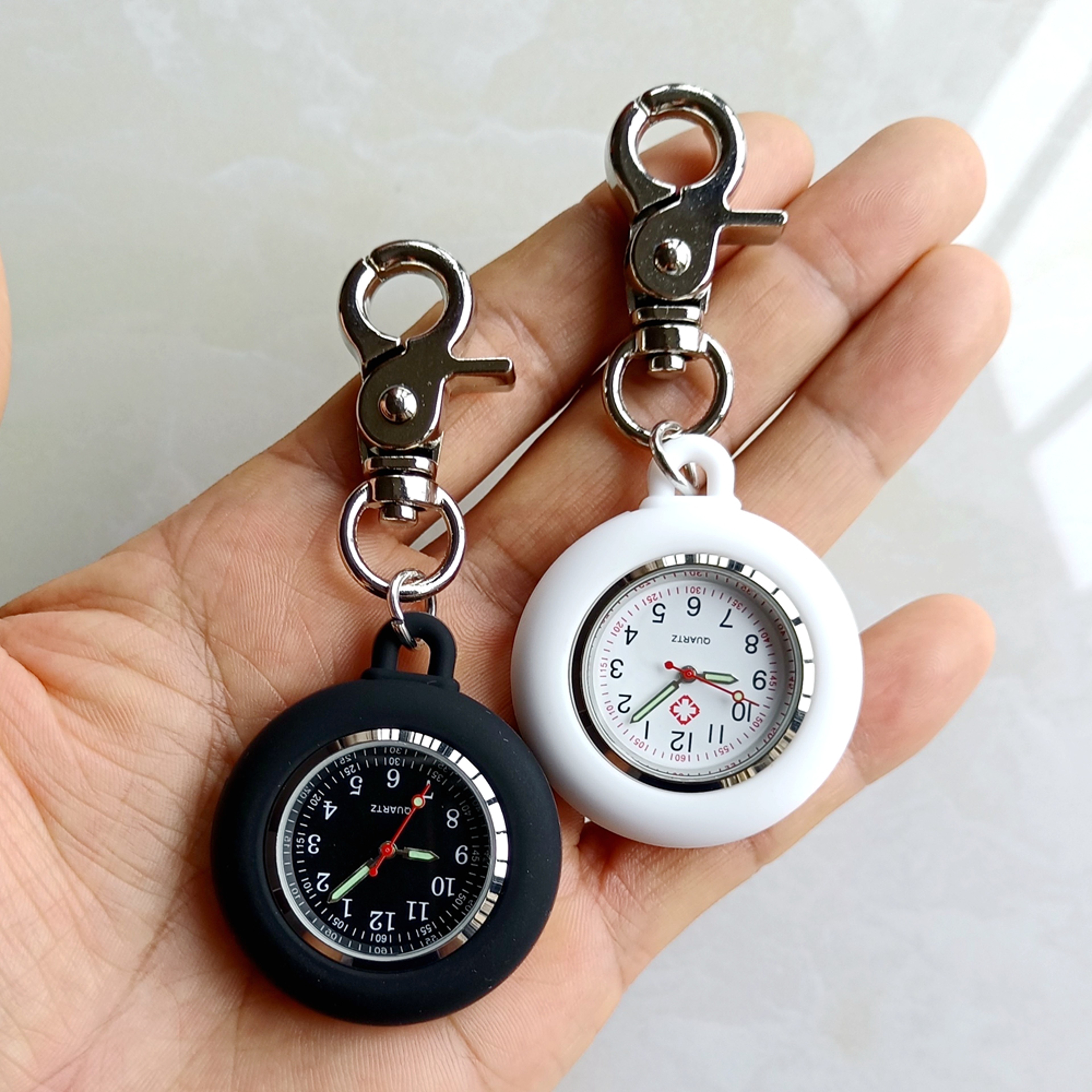 Silicone Nurse Watch Clip On Carabiner Pocket Watch for Nurses Doctors Students – view 2