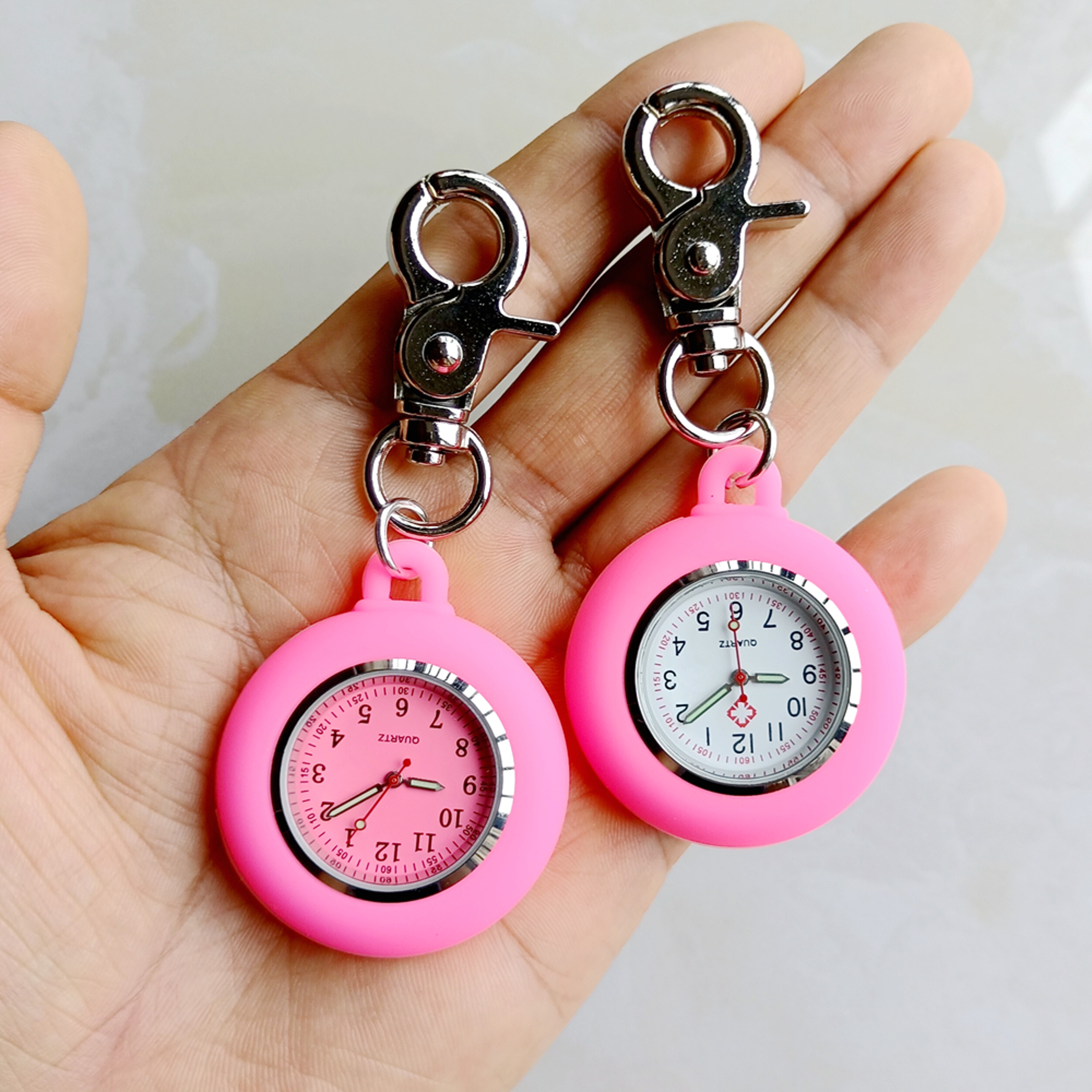 Silicone Nurse Watch Clip On Carabiner Pocket Watch for Nurses Doctors Students – view 4