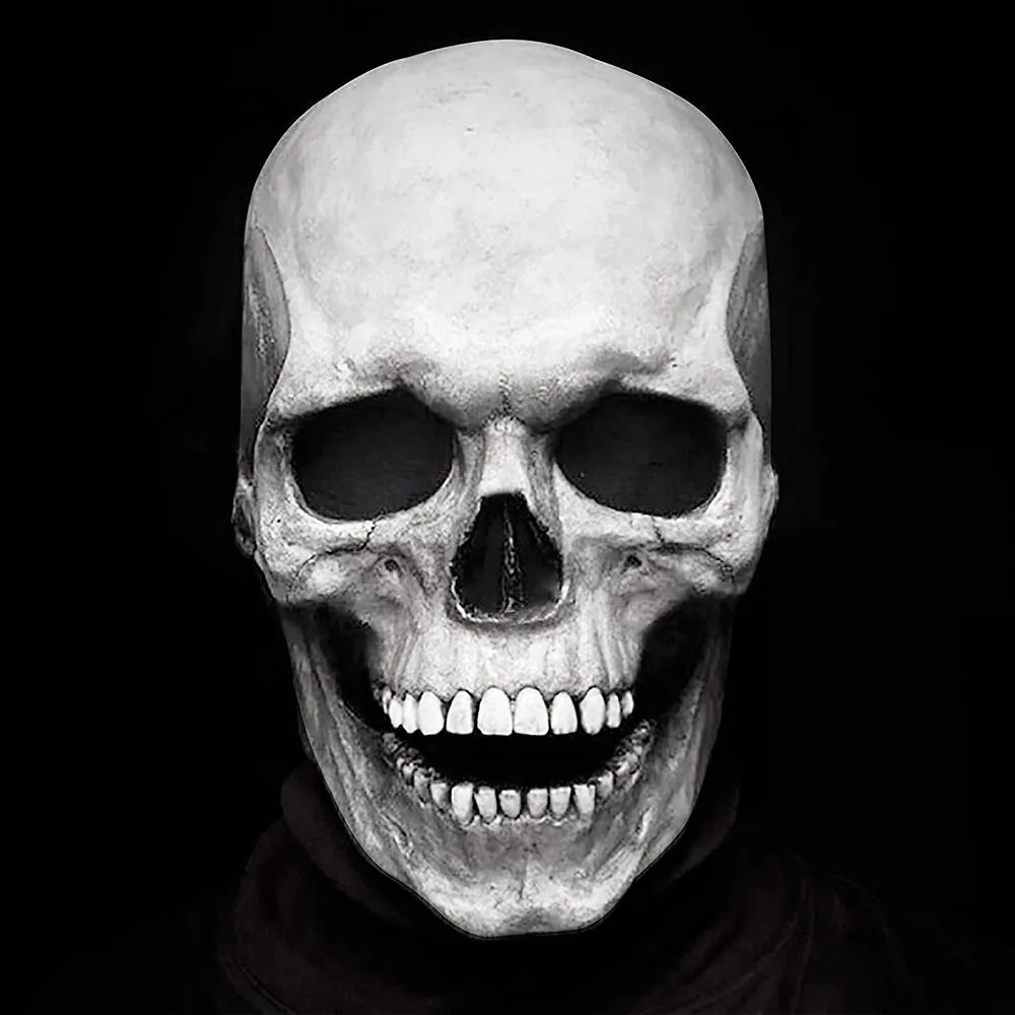Halloween Skull Mask Full Head Latex Horror Helmet With Movable Jaw 1