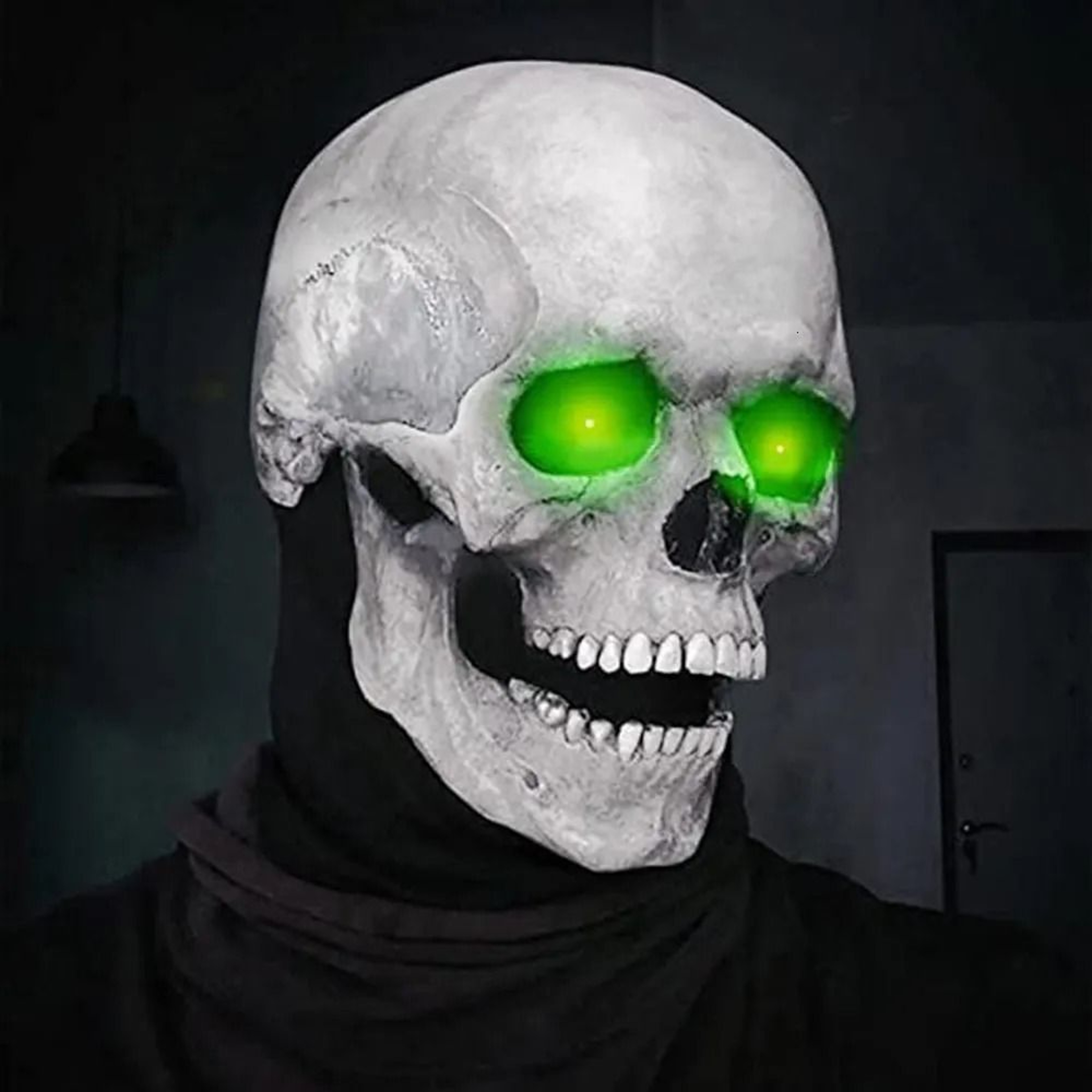 Halloween Skull Mask Full Head Latex Horror Helmet With Movable Jaw 7