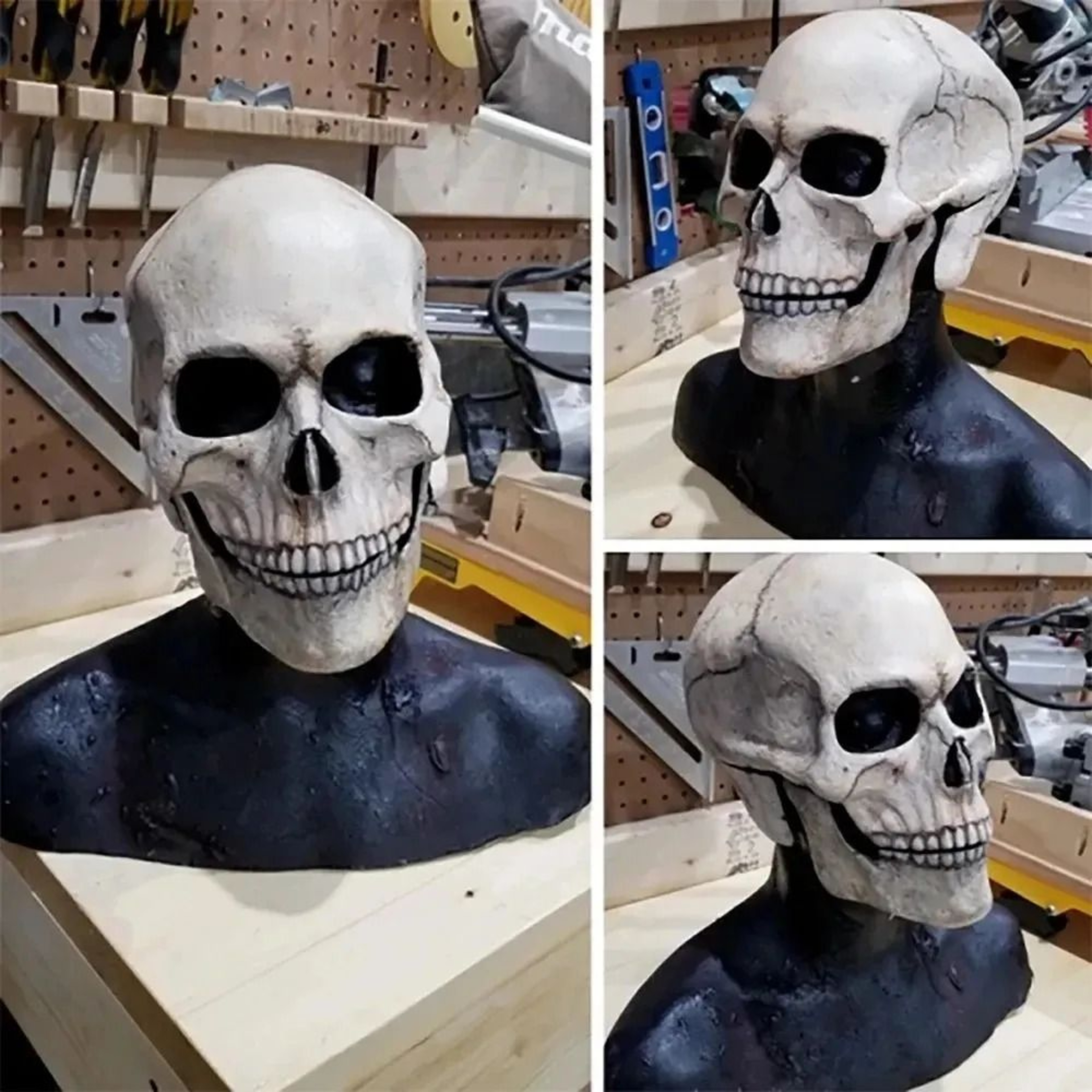 Movable Jaw Skull Halloween Mask Full Head Horror Helmet For Cosplay Parties 2