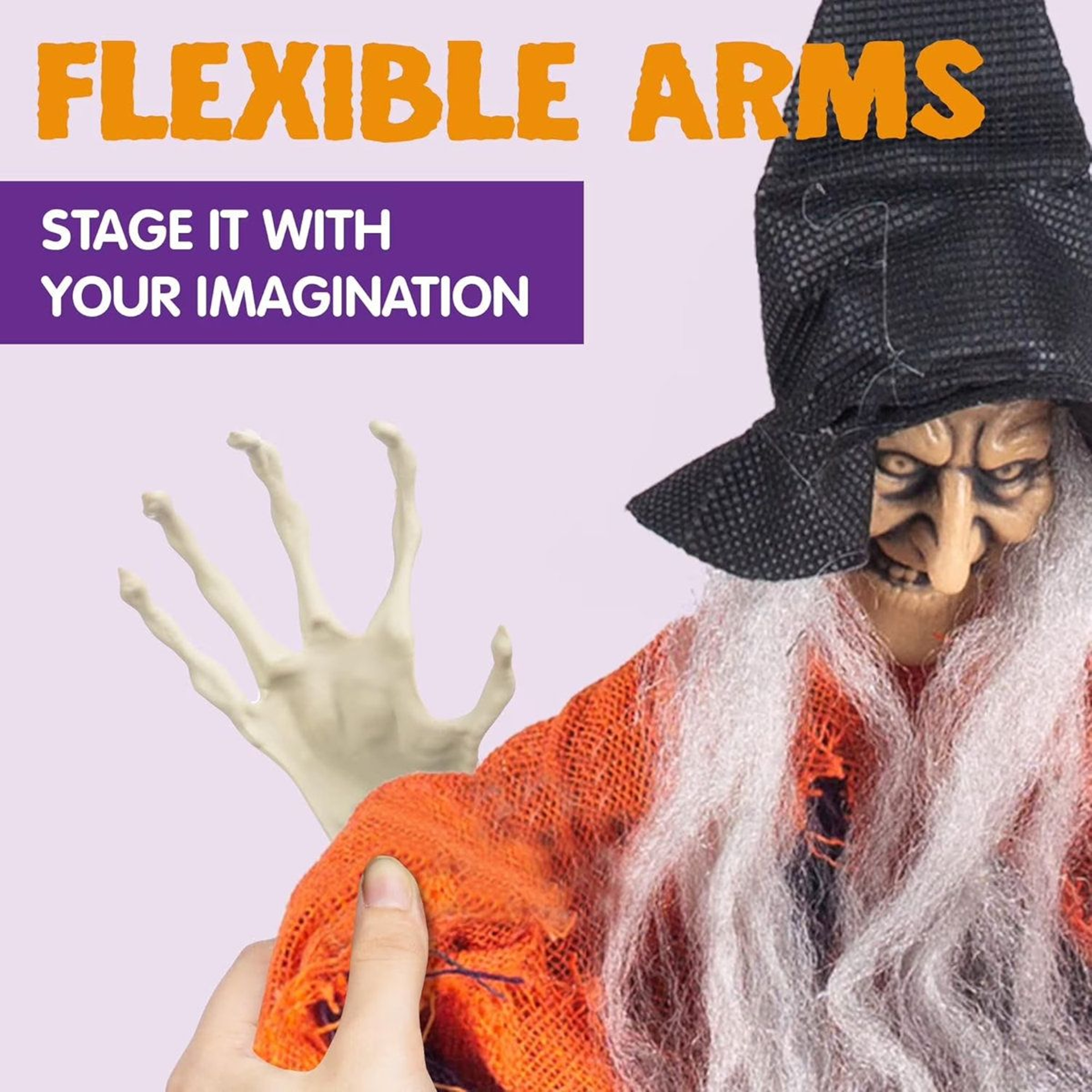 Halloween Hanging Witch Decorations With Adjustable Ragged Robes 1