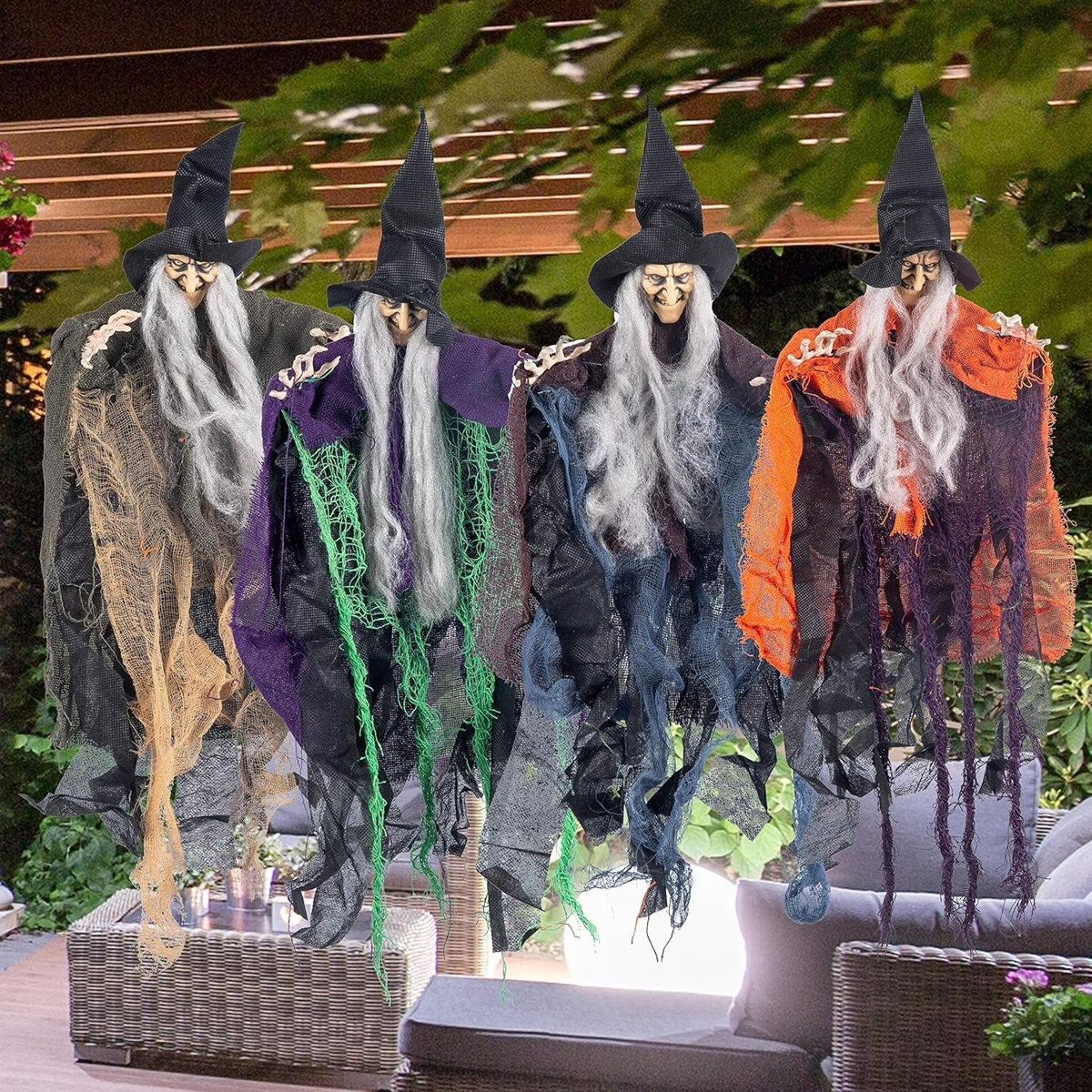 Halloween Hanging Witch Decorations With Adjustable Ragged 3