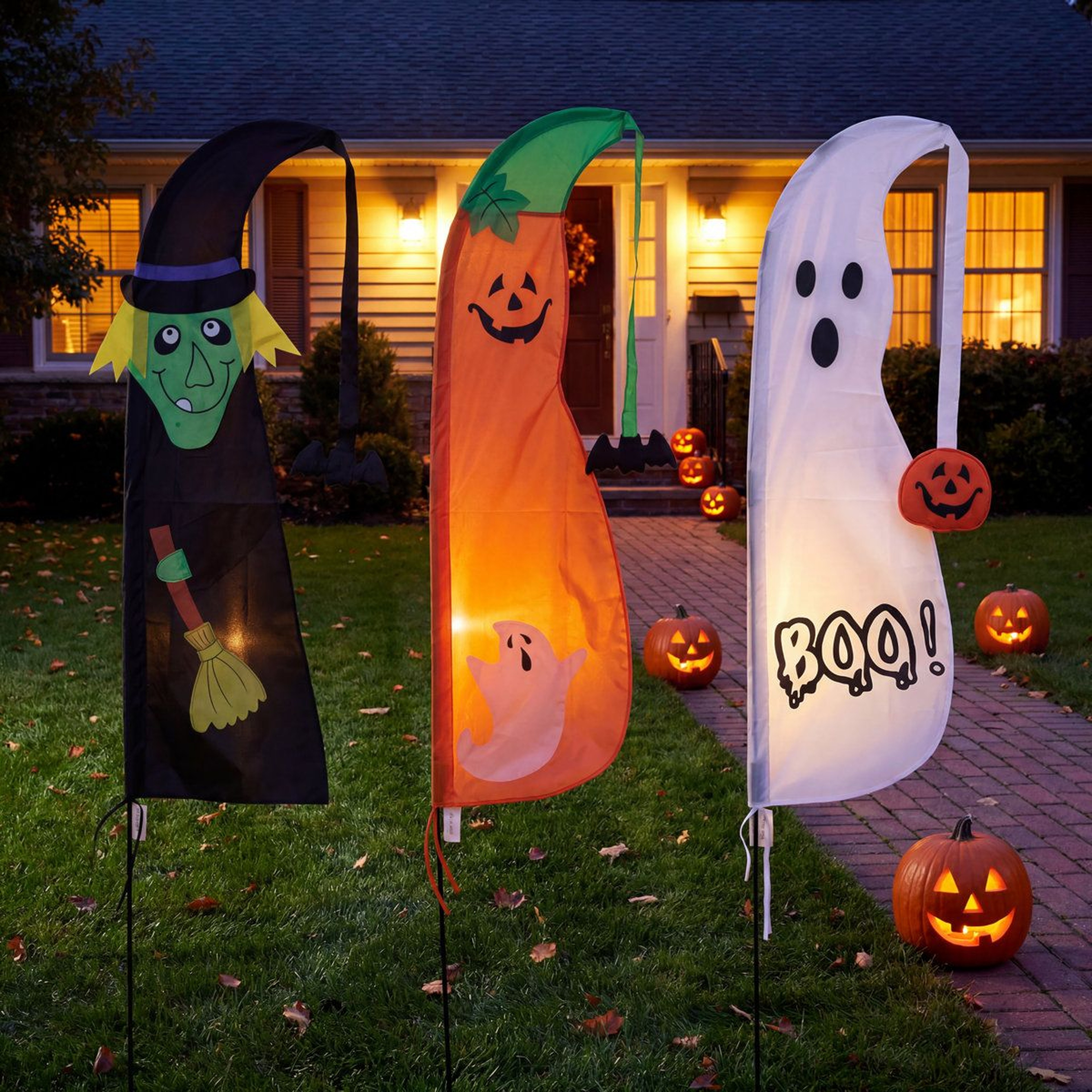 Halloween Garden Flags With Nylon Fabric And Fiberglass Poles 0