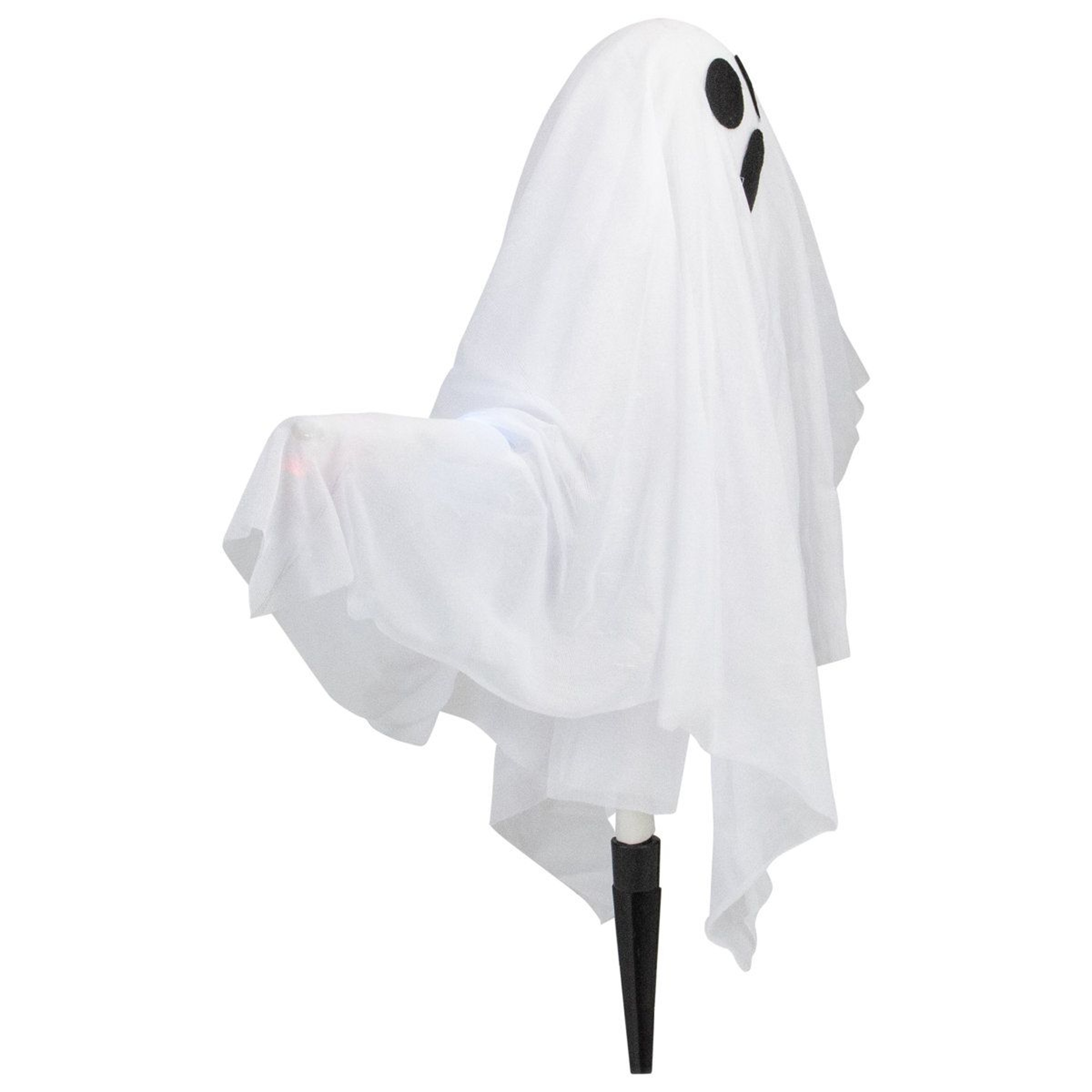 Lighted White Ghost Halloween Lawn Stakes 0