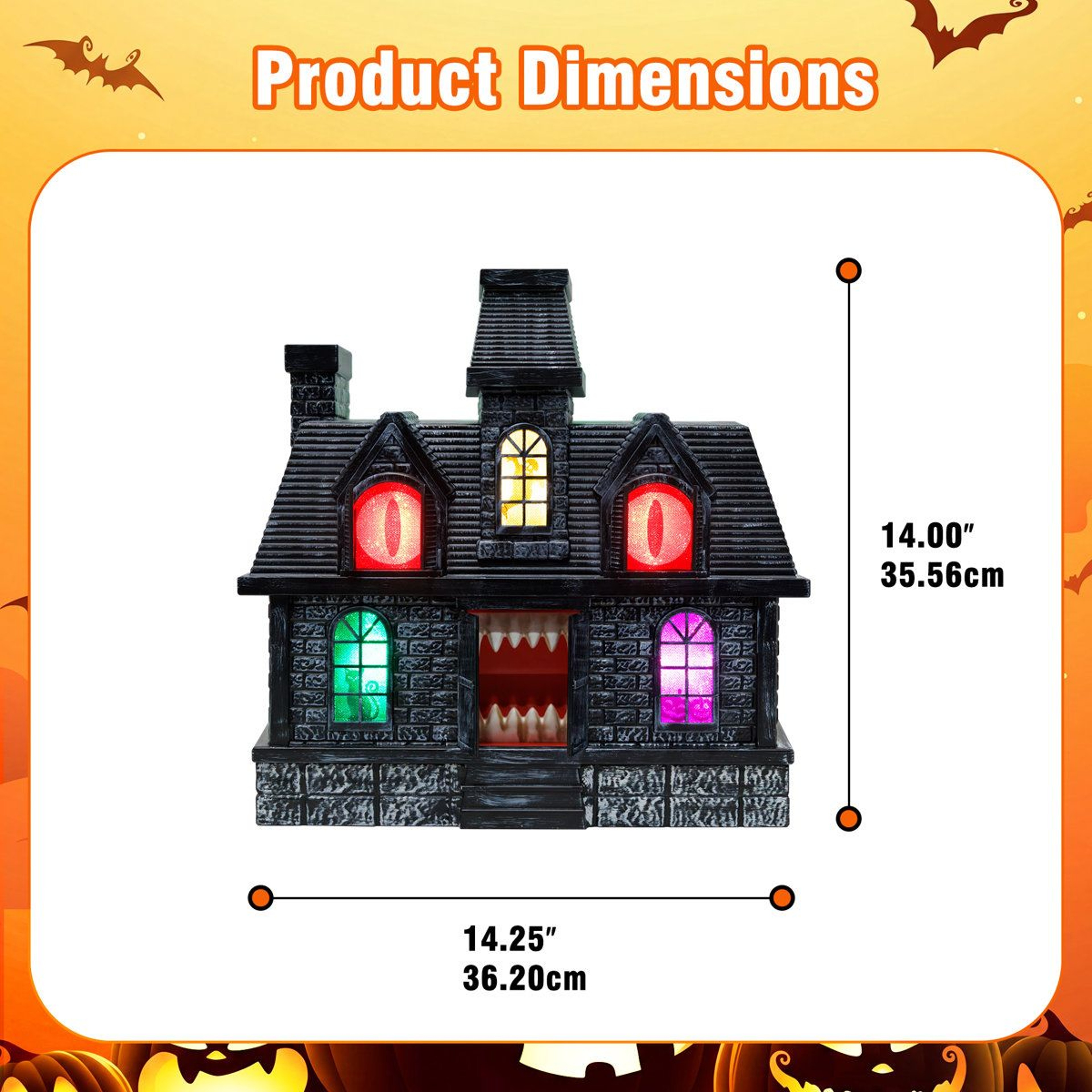 Halloween LED Gravestone Decoration Battery Powered Black Outdoor Figurine 4
