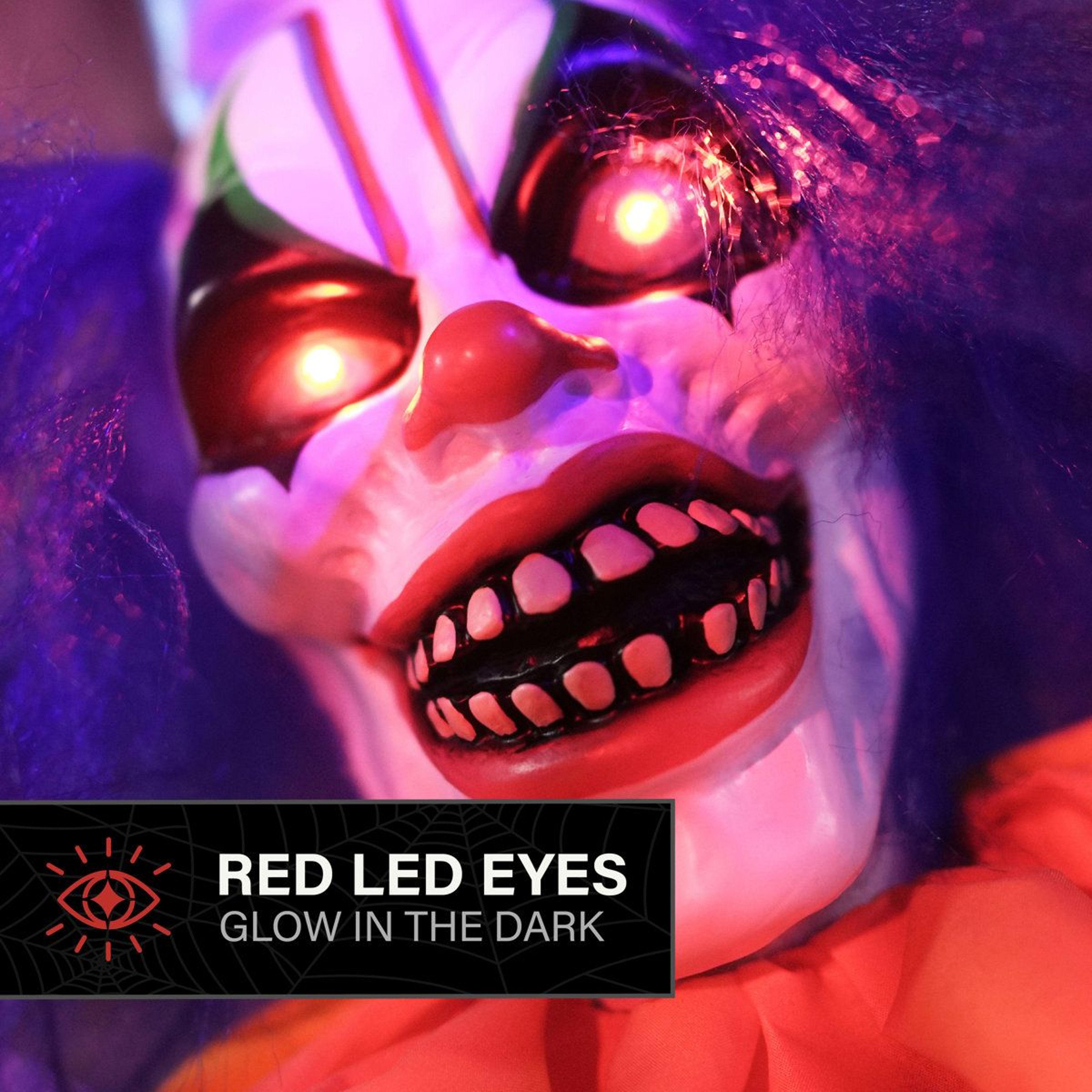 Animated Scary Clown Halloween Decoration With Moving Body And Red LED Eyes 3