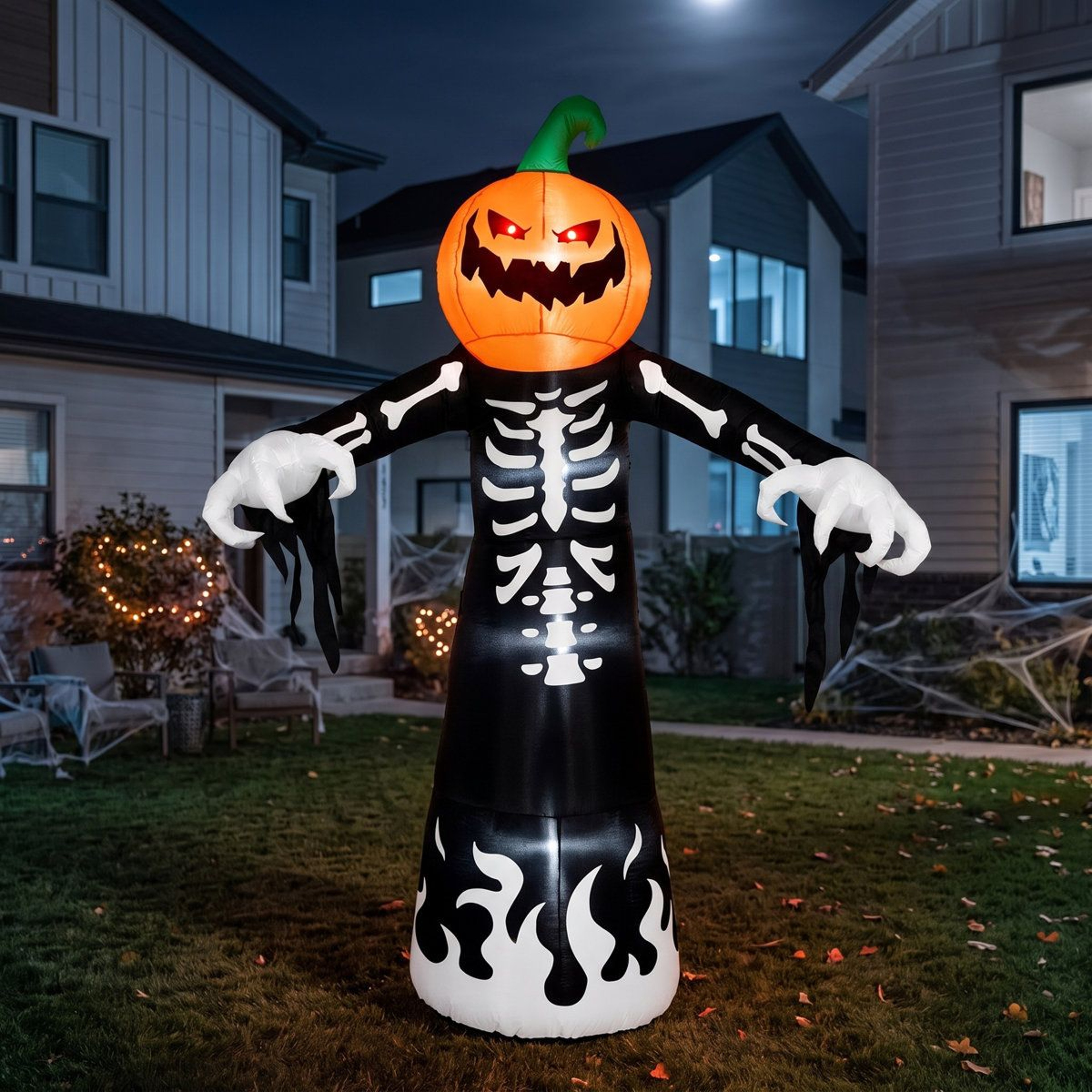 Pumpkin Skeleton Halloween Inflatable Decoration With Included Light 4