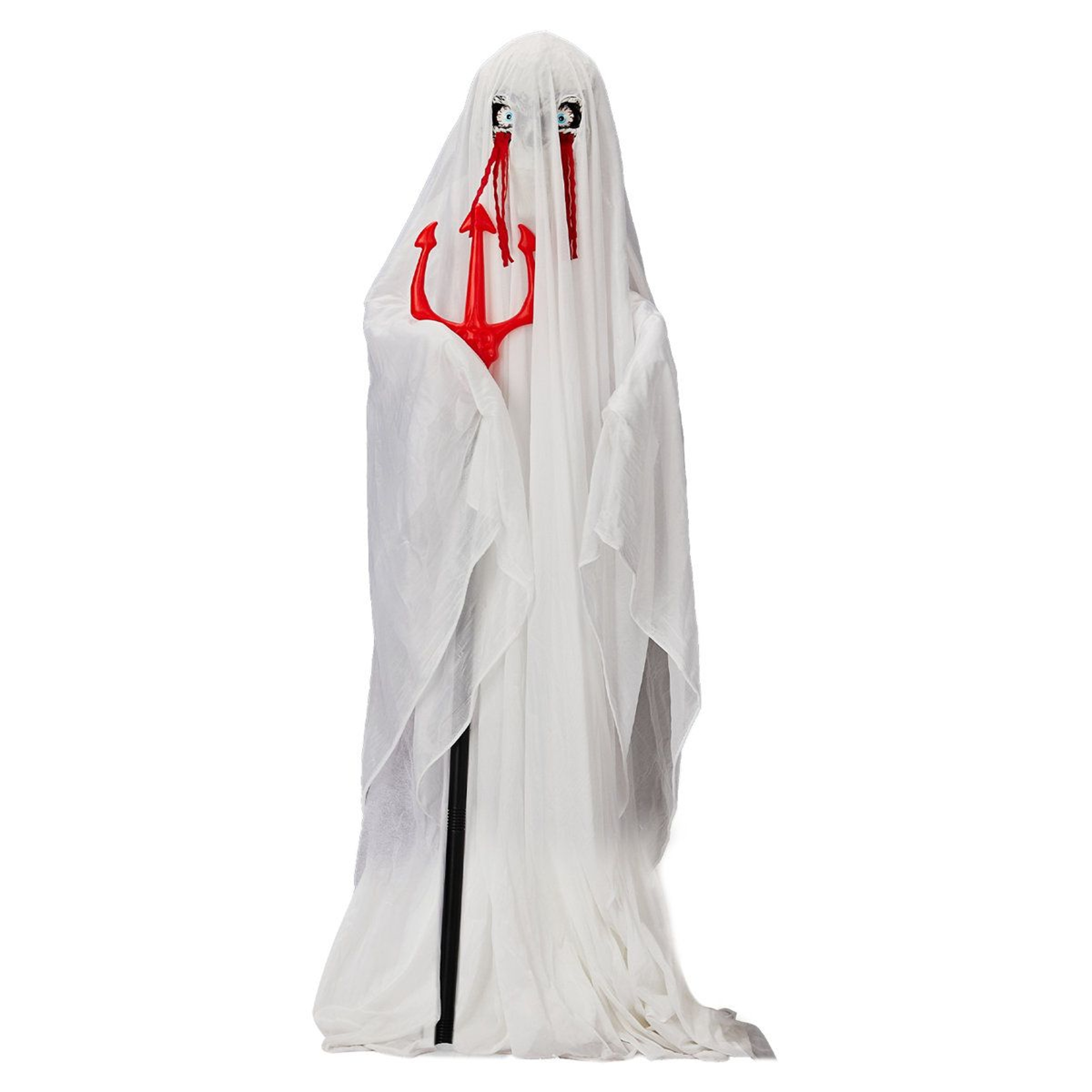 Animated Halloween Ghost Decoration With Red LED Lights And Trident 0