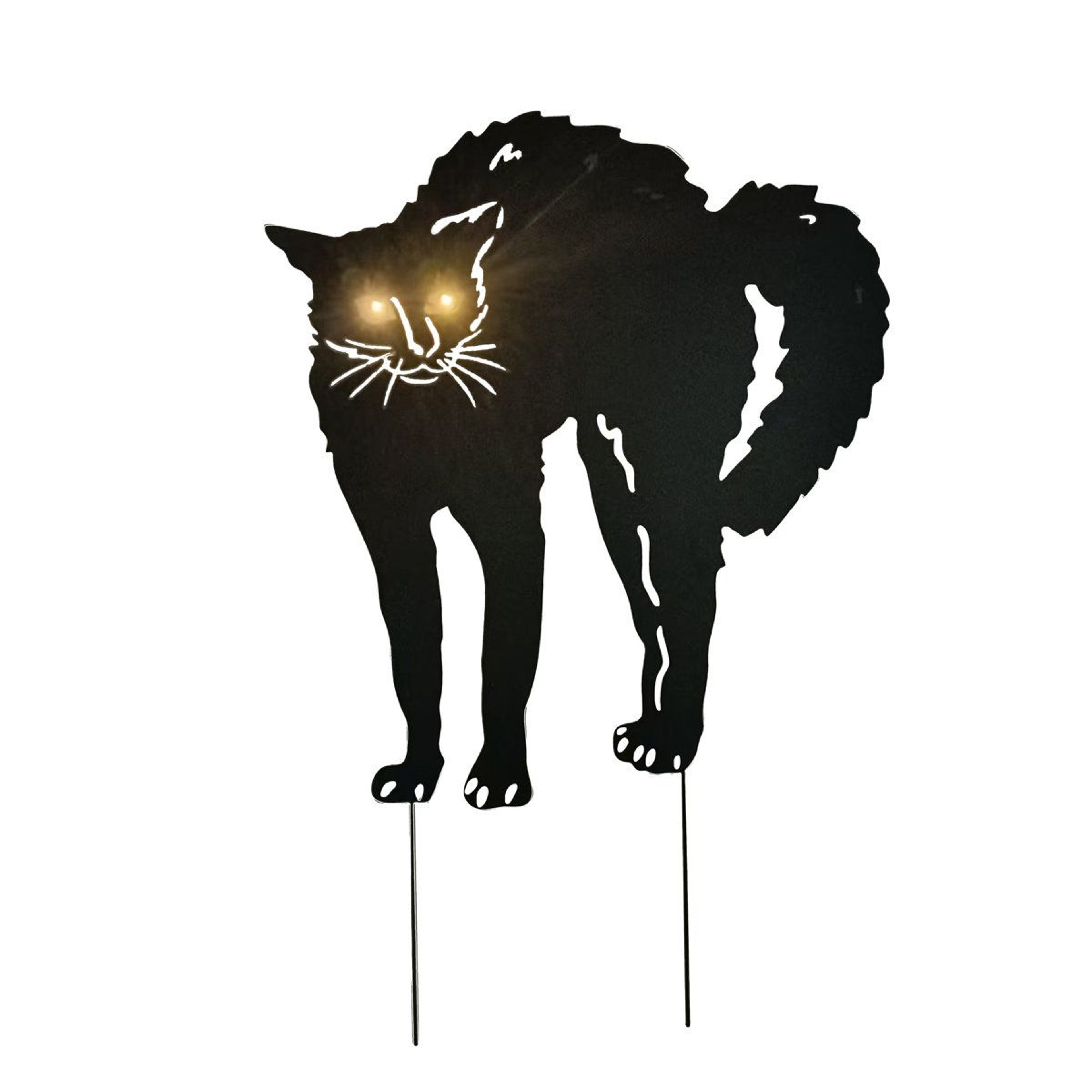 LED Black Cat Halloween Decoration With Light Up Eyes 0