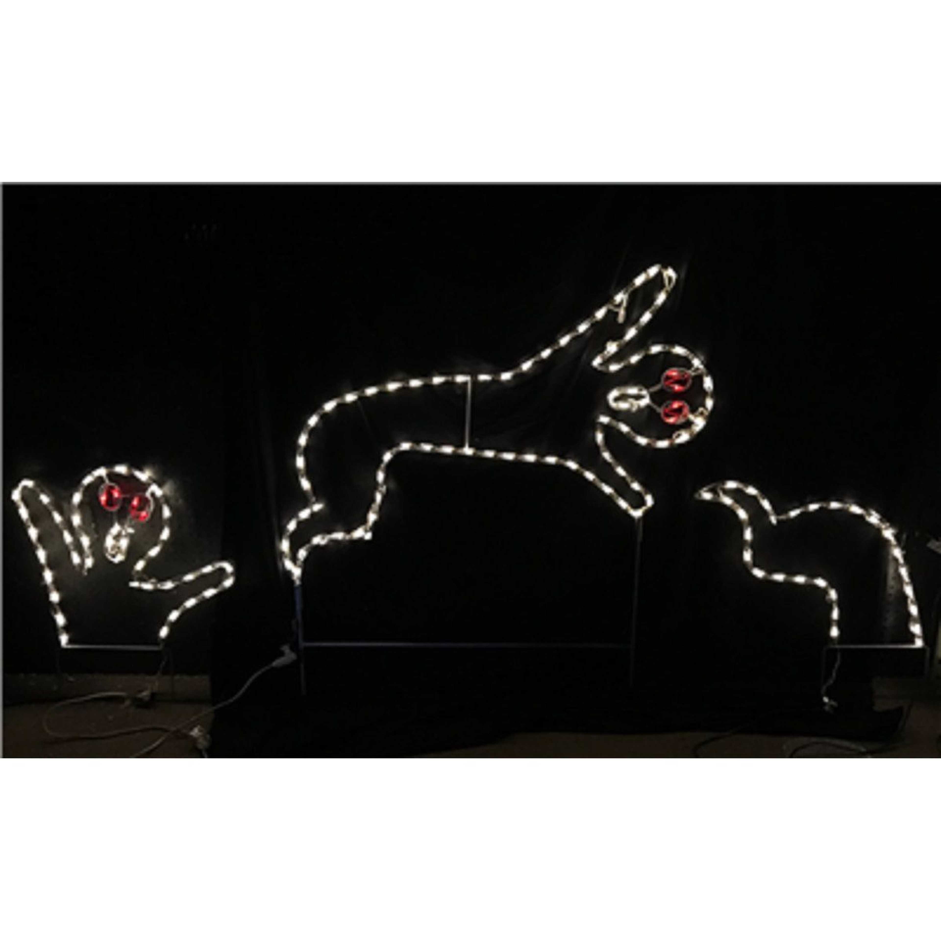 Animated Ghost Halloween LED Light Display With Red And Warm White Lights 0