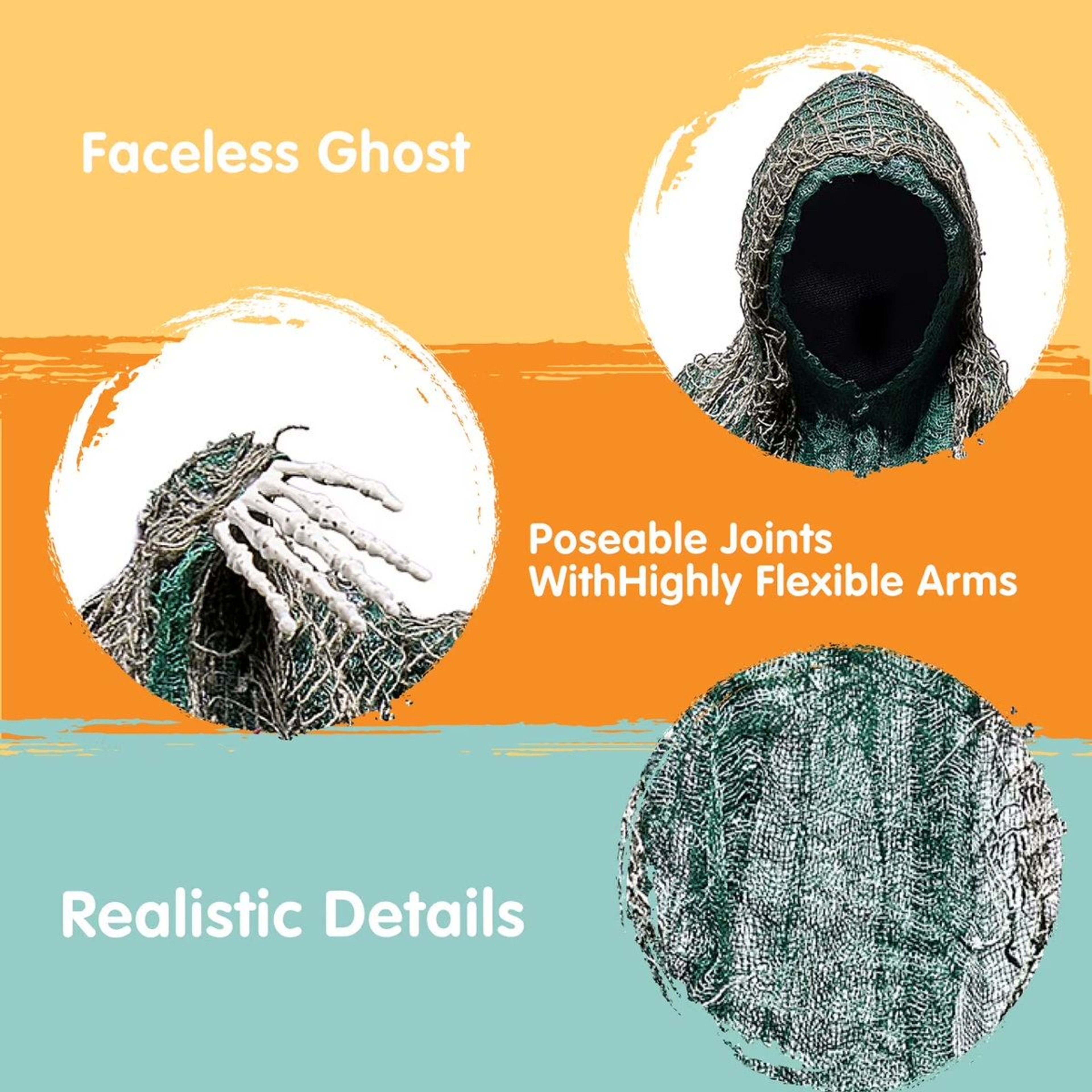 Halloween Hanging Faceless Ghost Decorations Multicolor Set 1