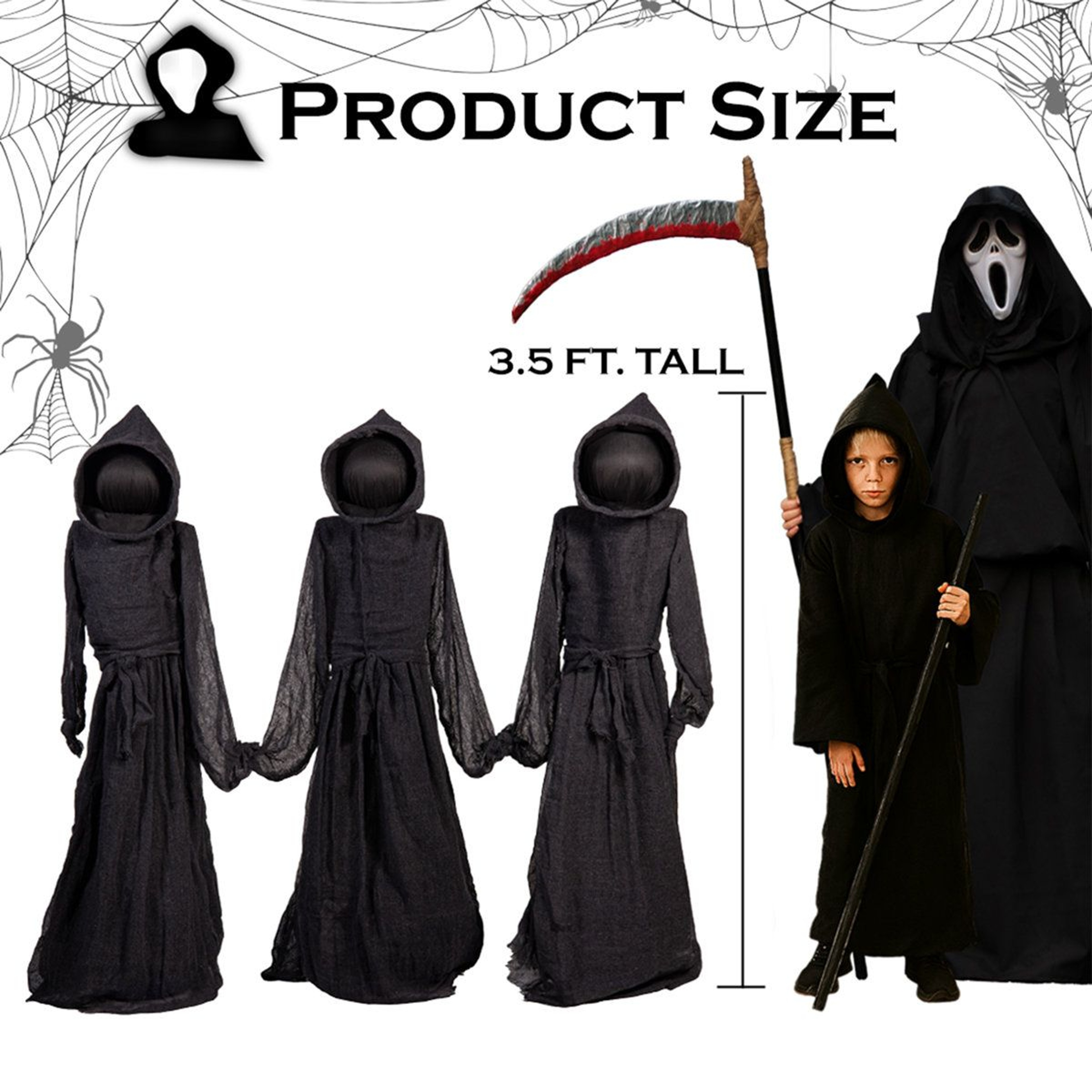 Lighted Cloaked Reaper Garden Stakes Halloween Decorations 1