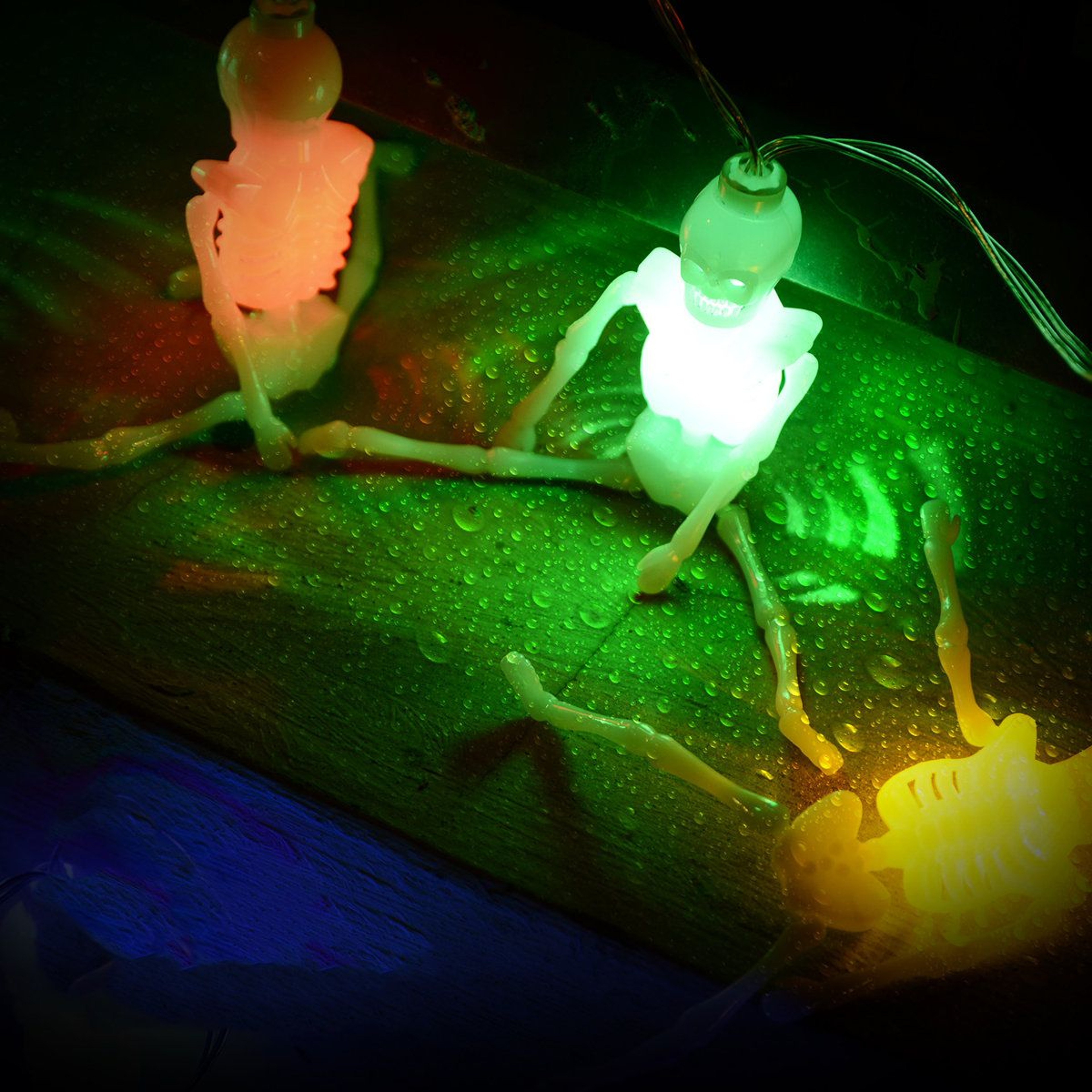 Halloween Skeleton Skull String Lights Battery Operated LED Decorations 3