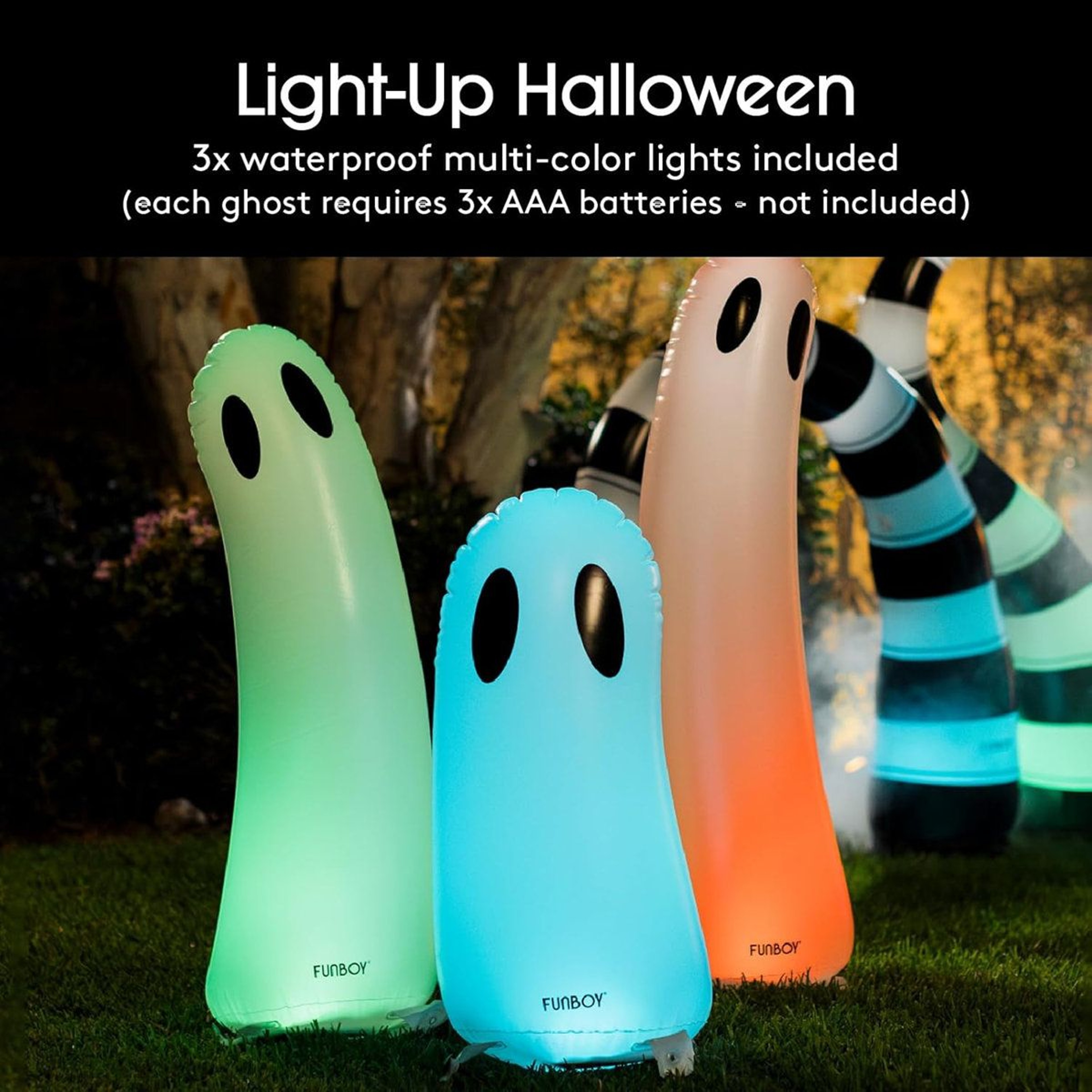 Standing Ghost Halloween Decorations With Multicolor LED Lights 2