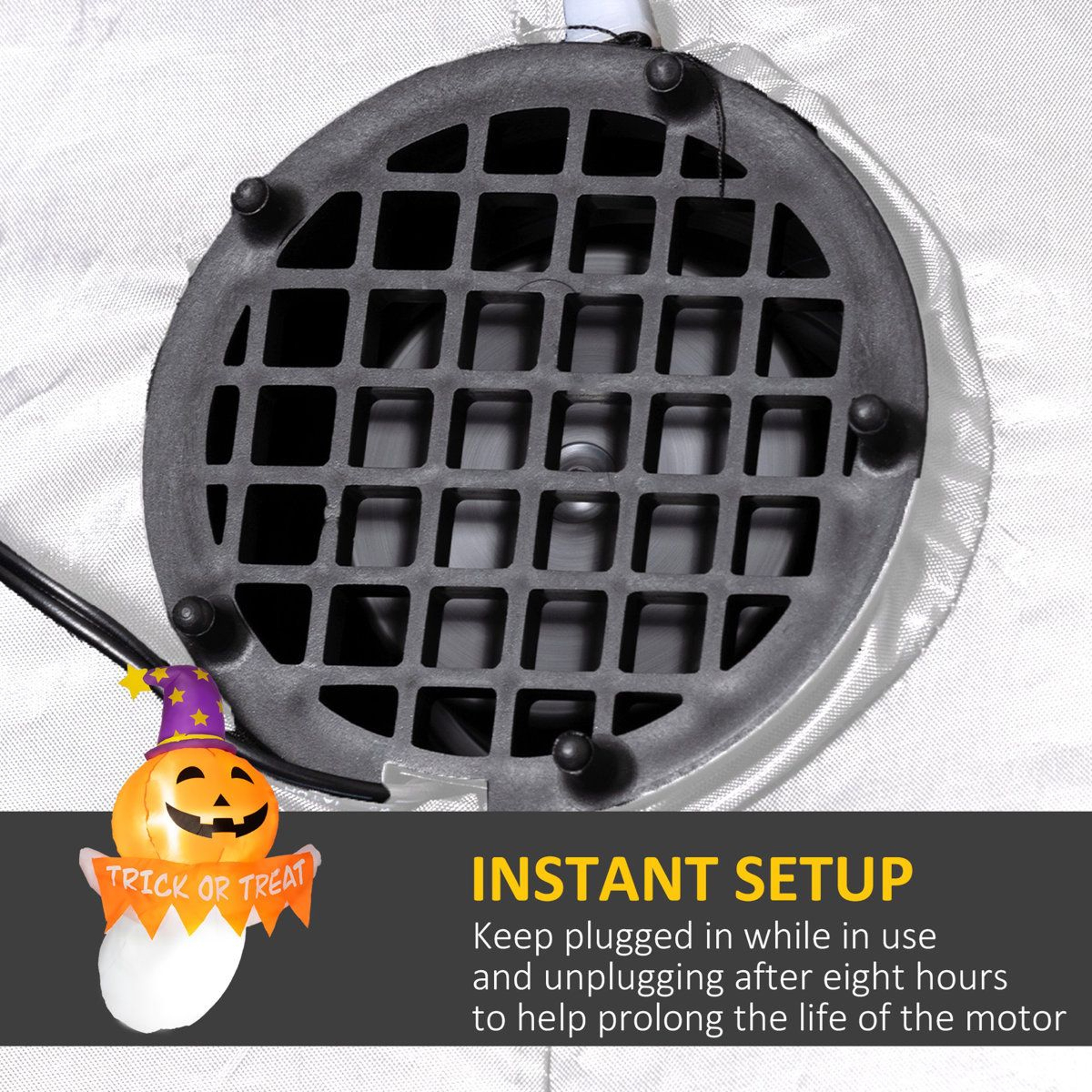 Halloween Inflatable Window Ghost Decoration With Orange Face 2