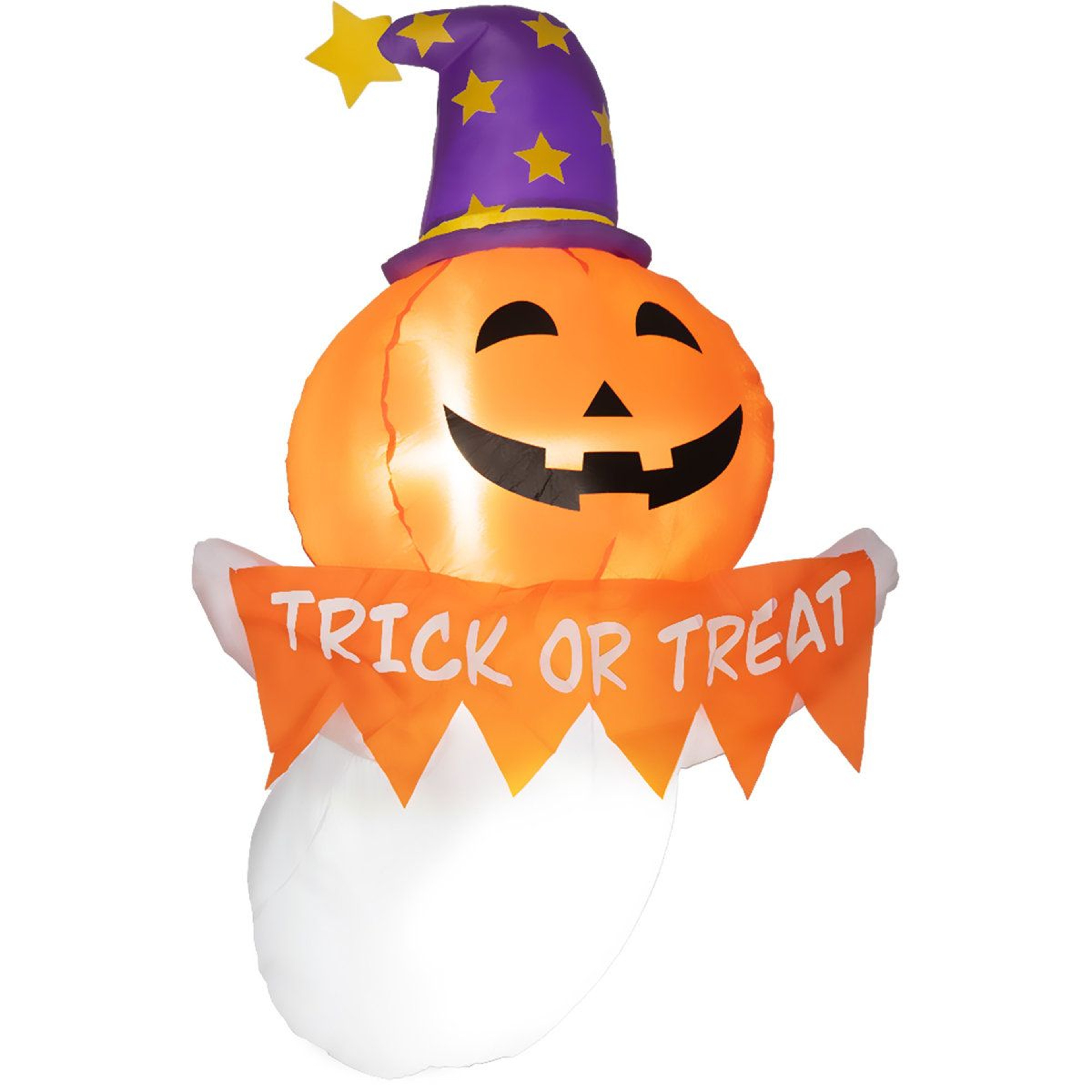 Halloween Inflatable Window Ghost Decoration With Orange Face 0