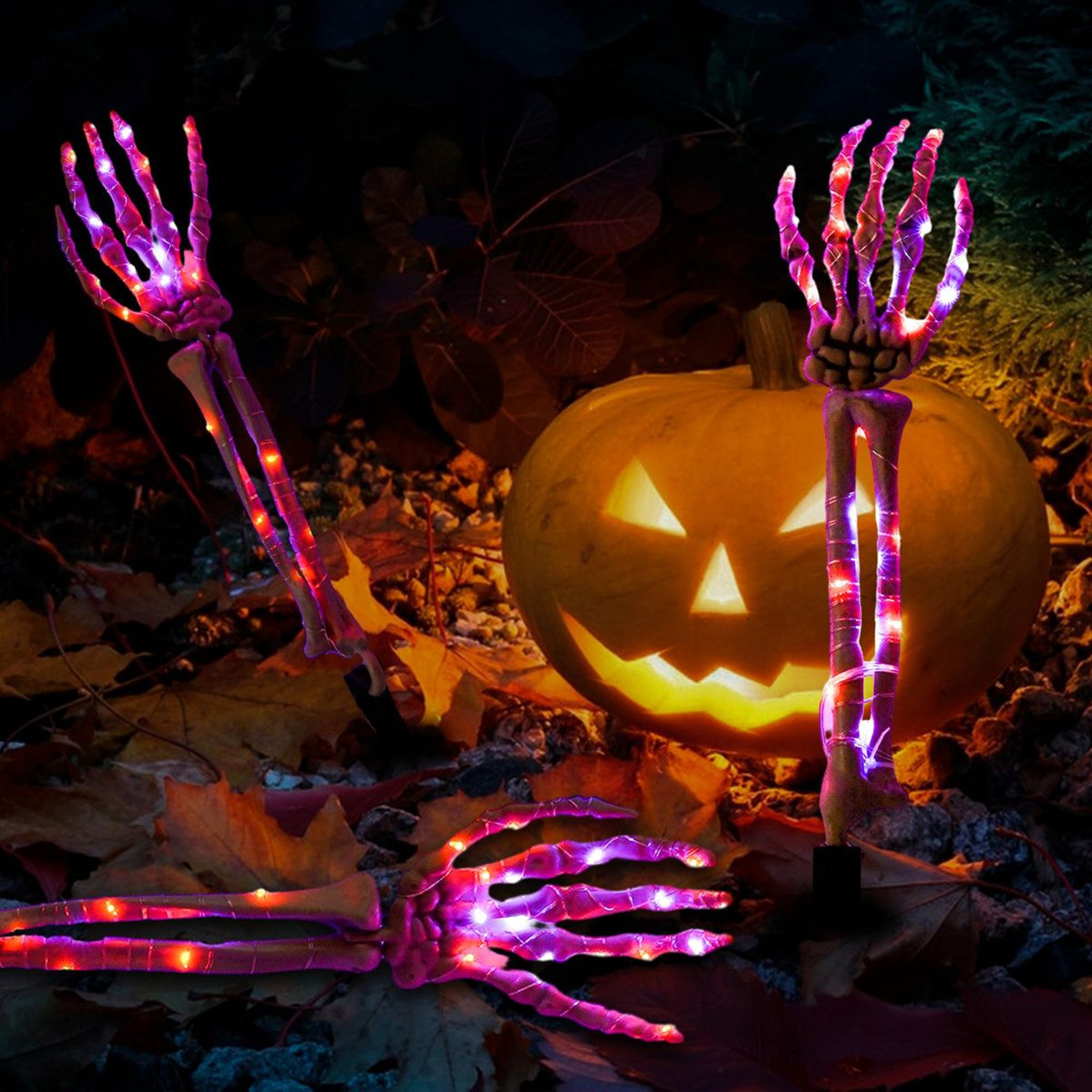 Lighted Halloween Skeleton Decorative Accent 0