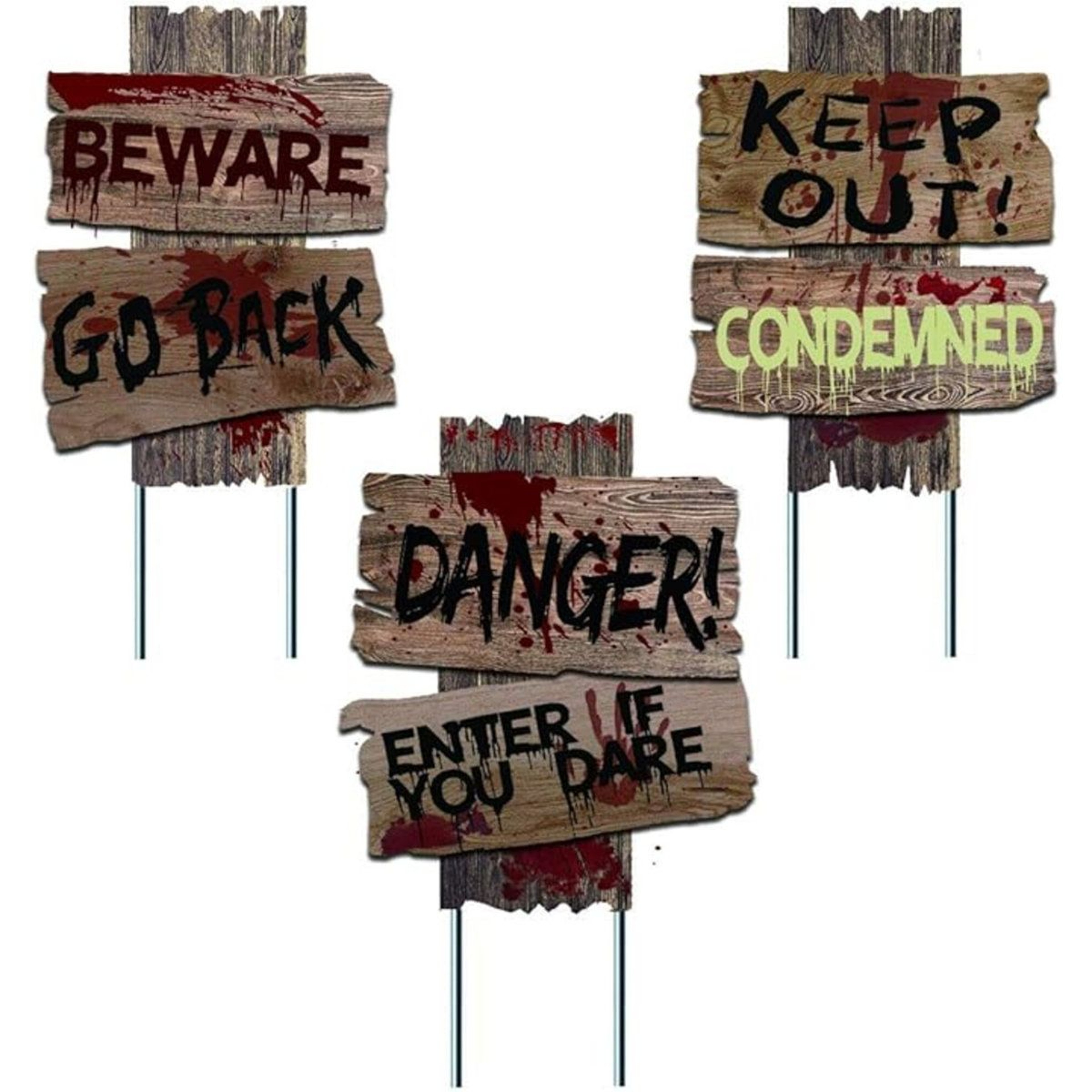 Halloween Zombie Vampire Yard Signs With Stakes 0