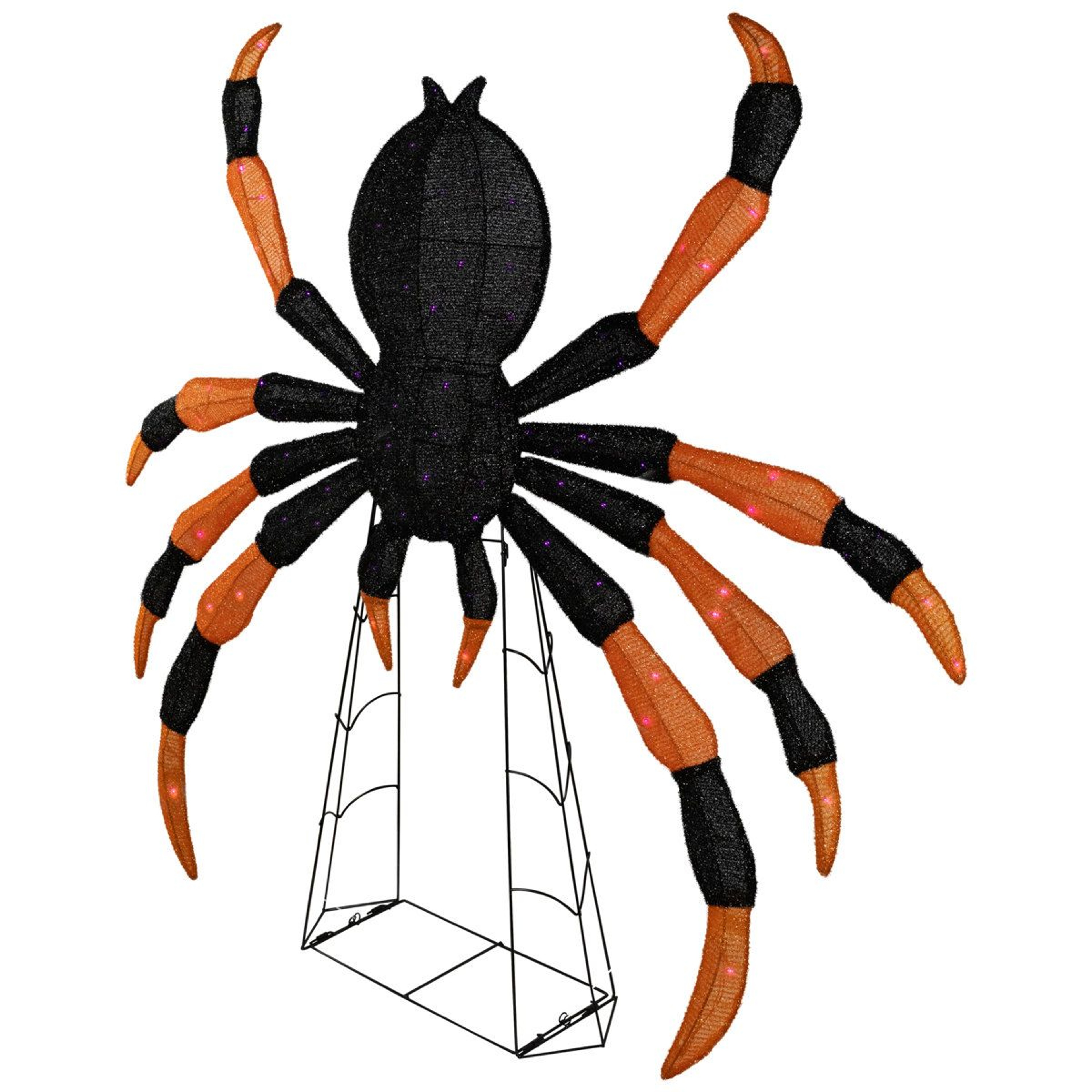 Lighted Spider Halloween Decoration With Purple LED Lights 0