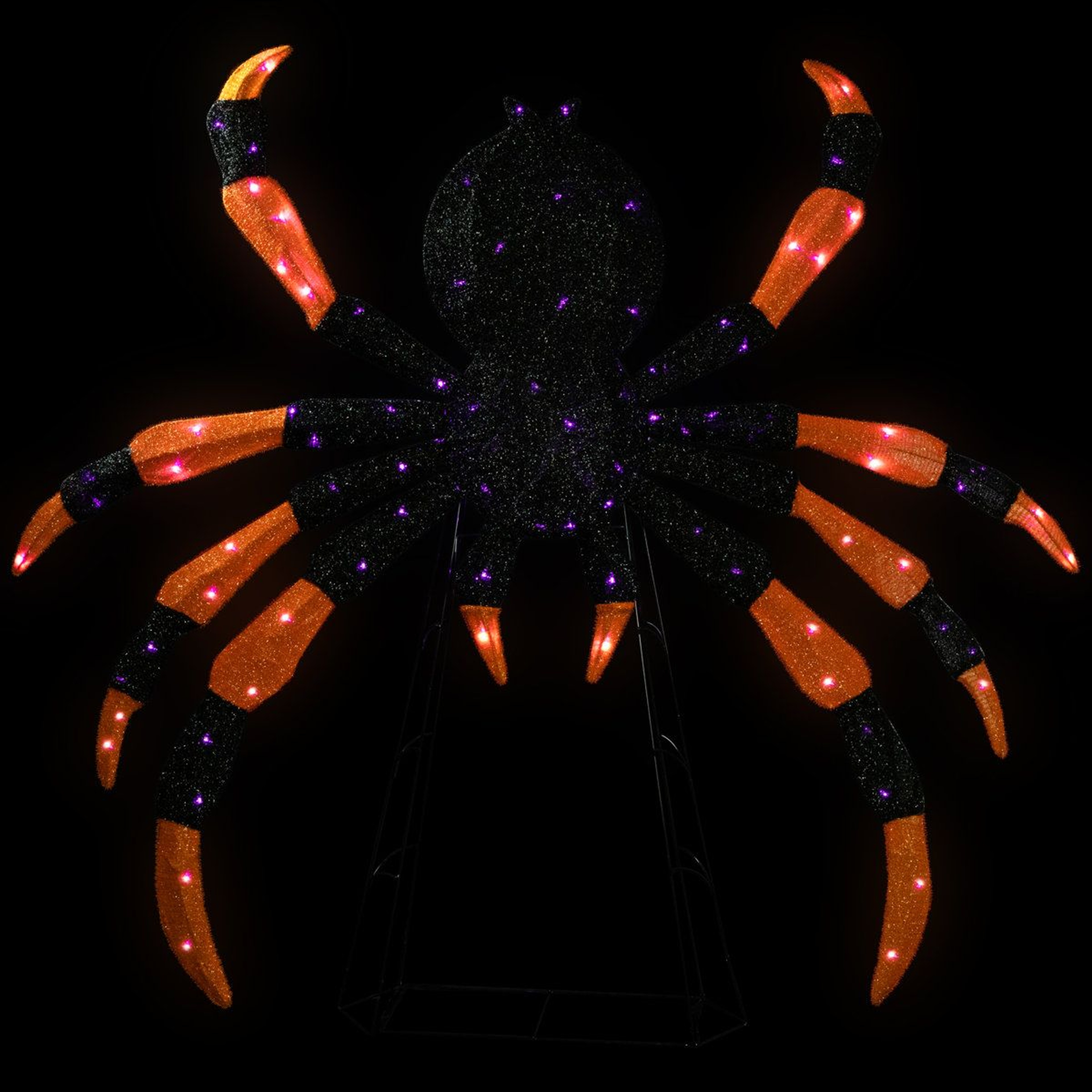 Lighted Spider Halloween Decoration With Purple LED Lights 1