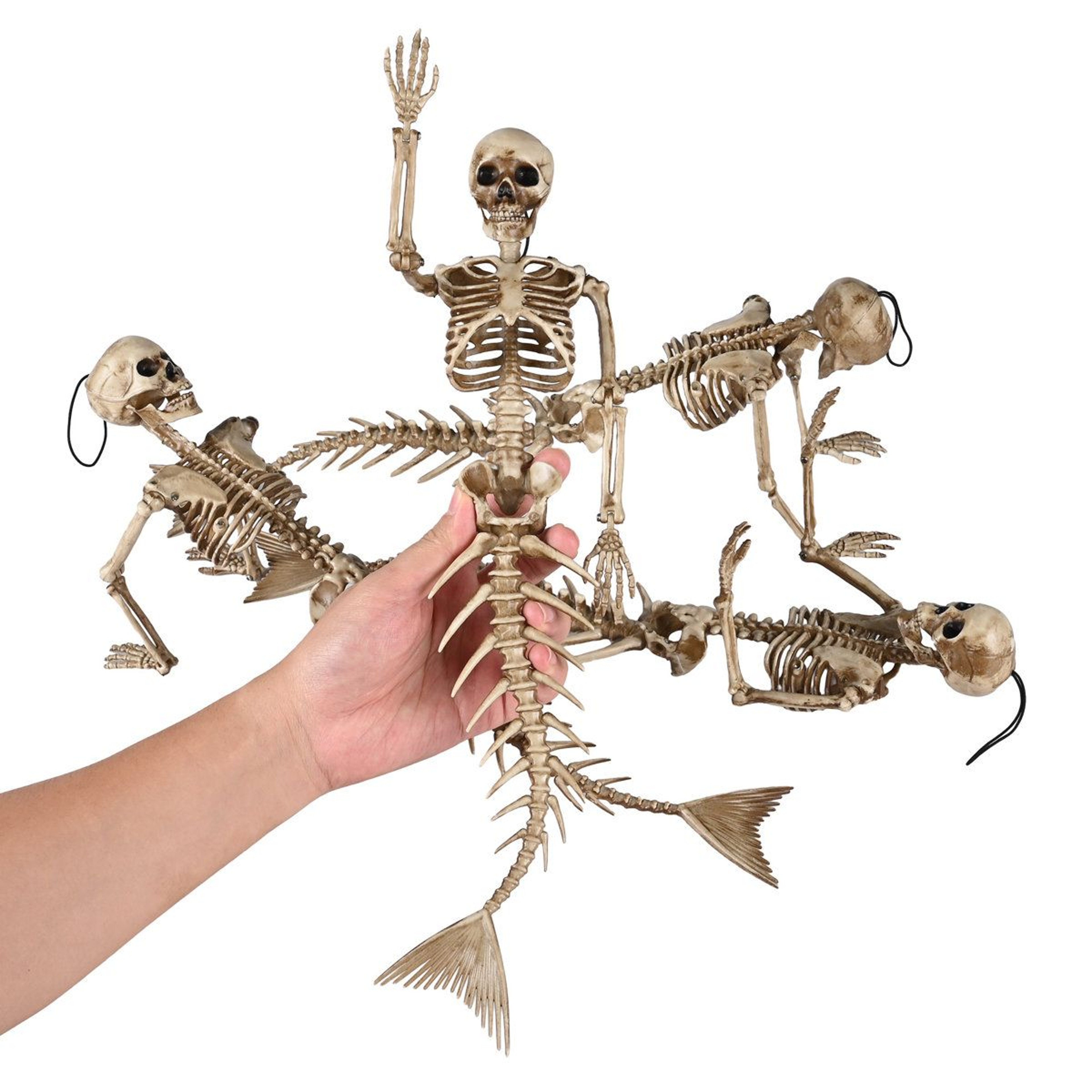Mermaid Skeleton Halloween Decorations With Movable Joints 4