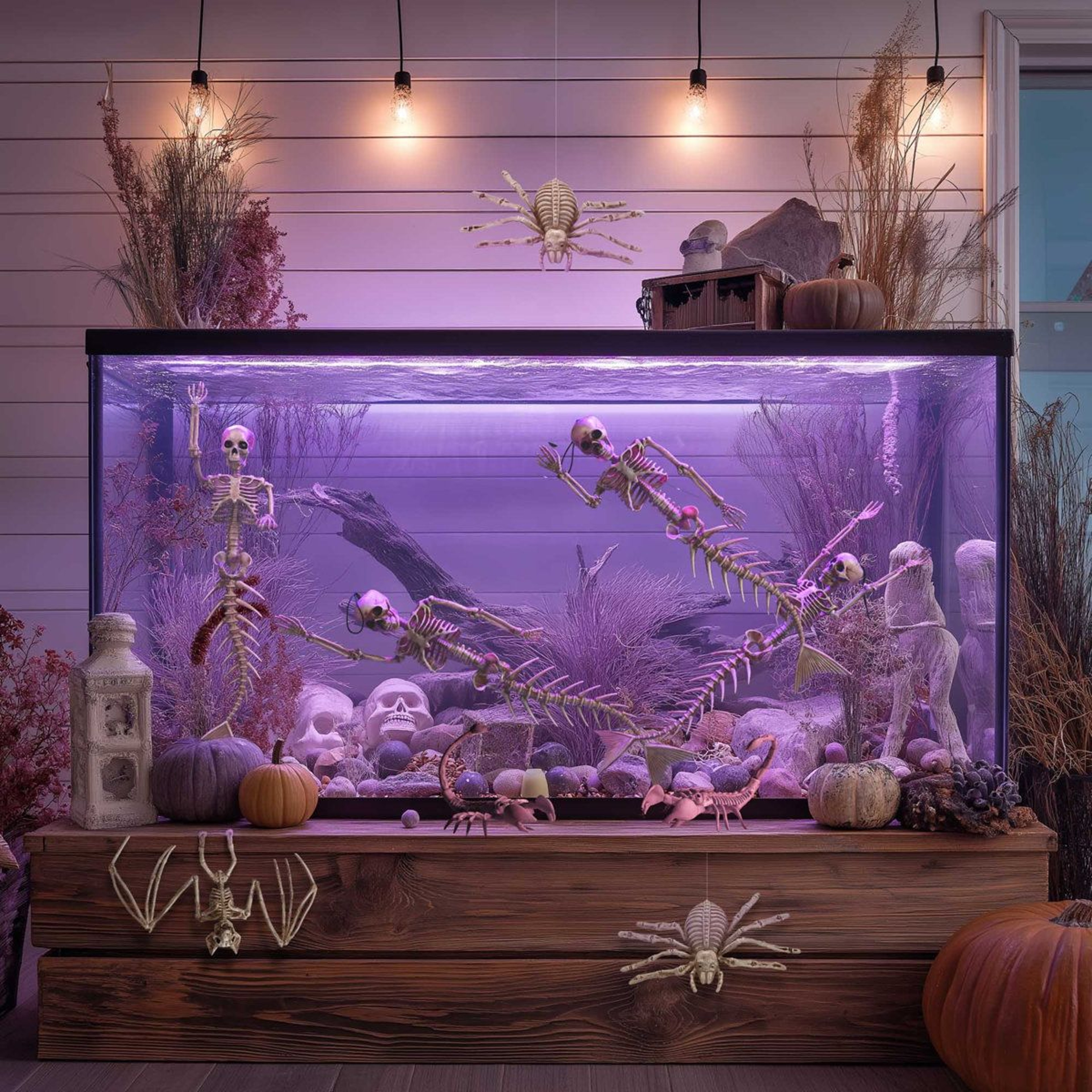 Mermaid Skeleton Halloween Decorations With Movable Joints 0