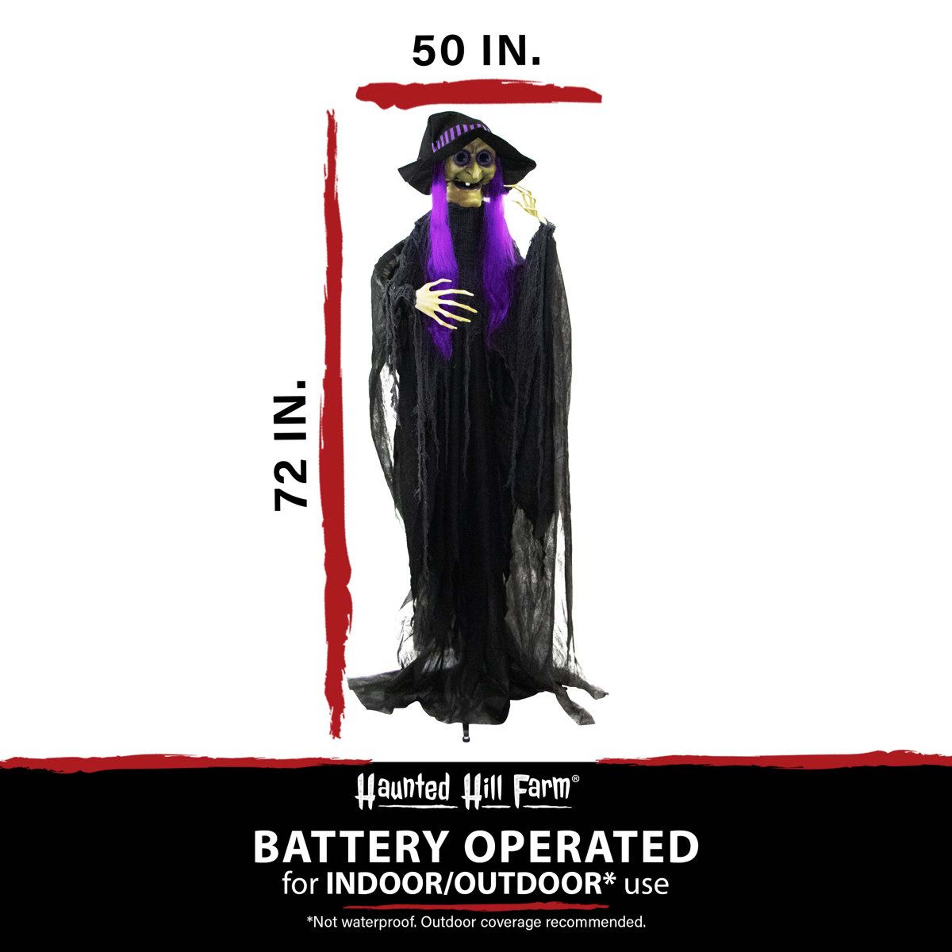 Talking Witch Halloween Animatronic With Touch Activated Lights And Sound 3