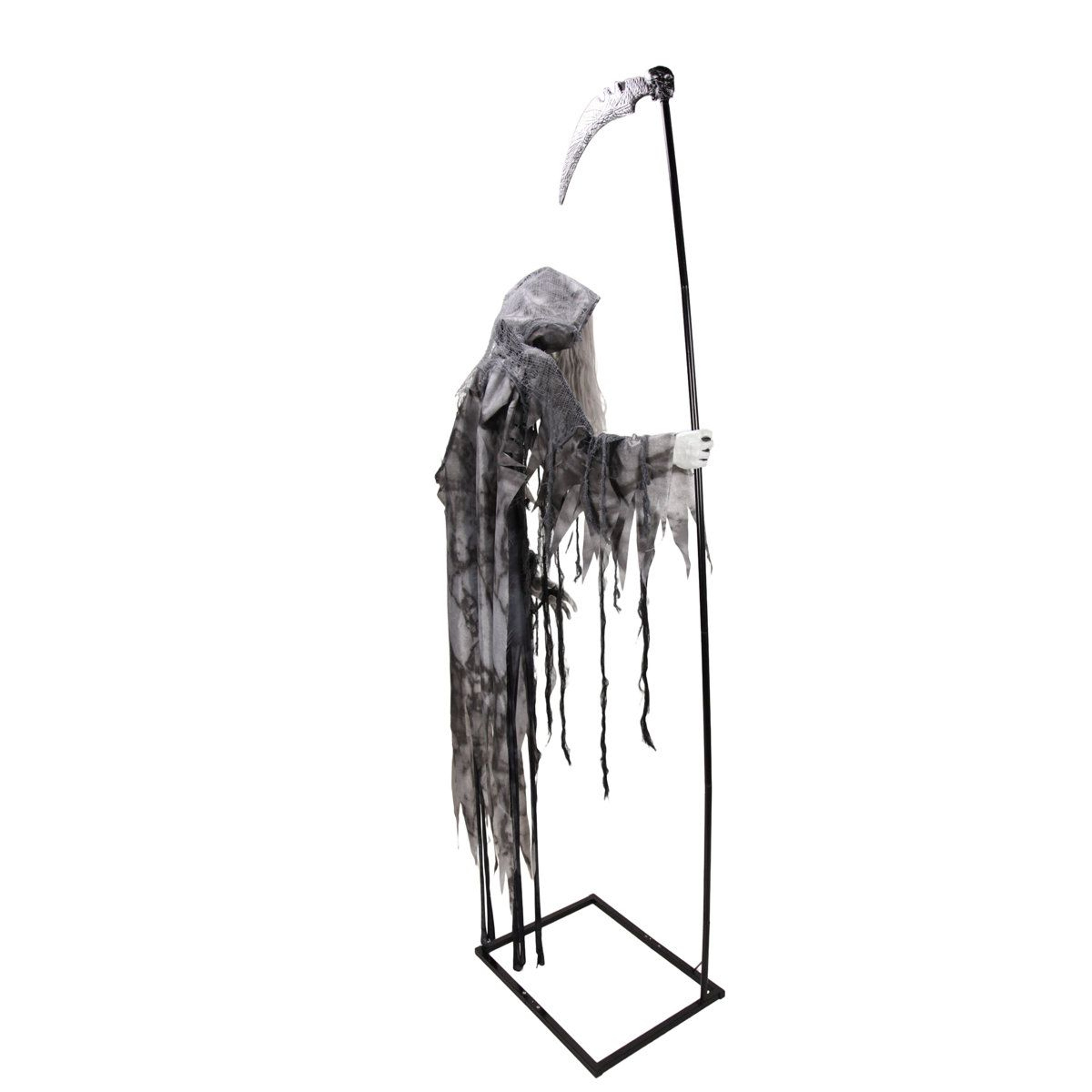 Floating Reaper Halloween Animatronic With Moving Head And Red LED Eyes 1