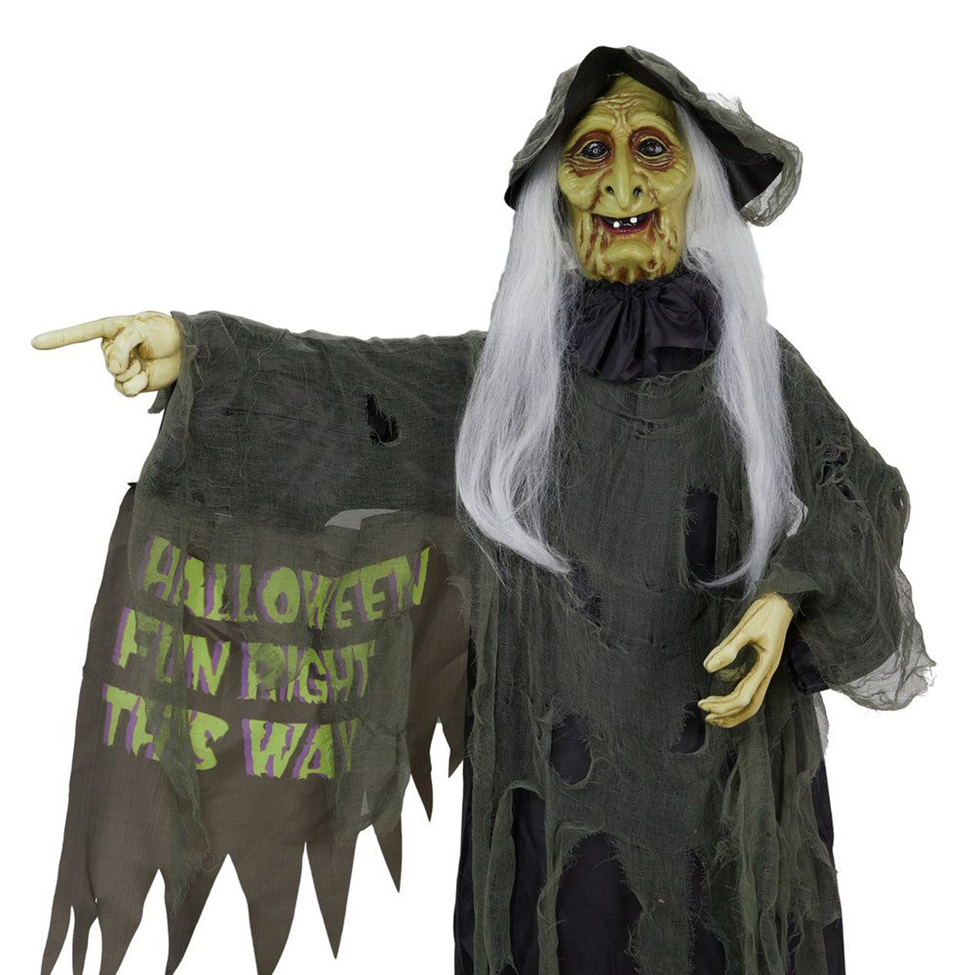 Sound Activated Halloween Witch Decoration With Glowing Red Eyes And Spooky Sounds 3