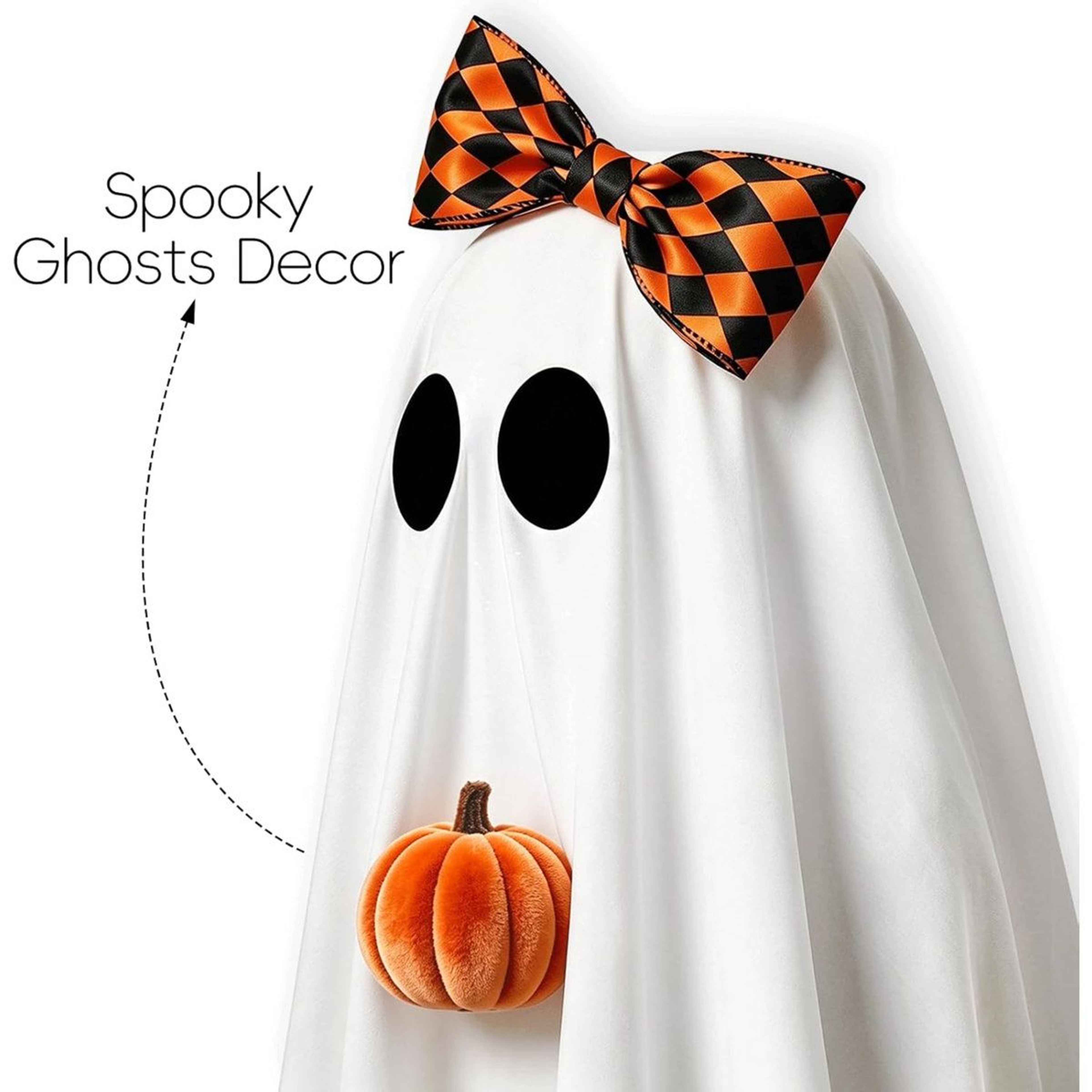 Lighted Ghost Halloween Decorations With Warm White LED Lights 1
