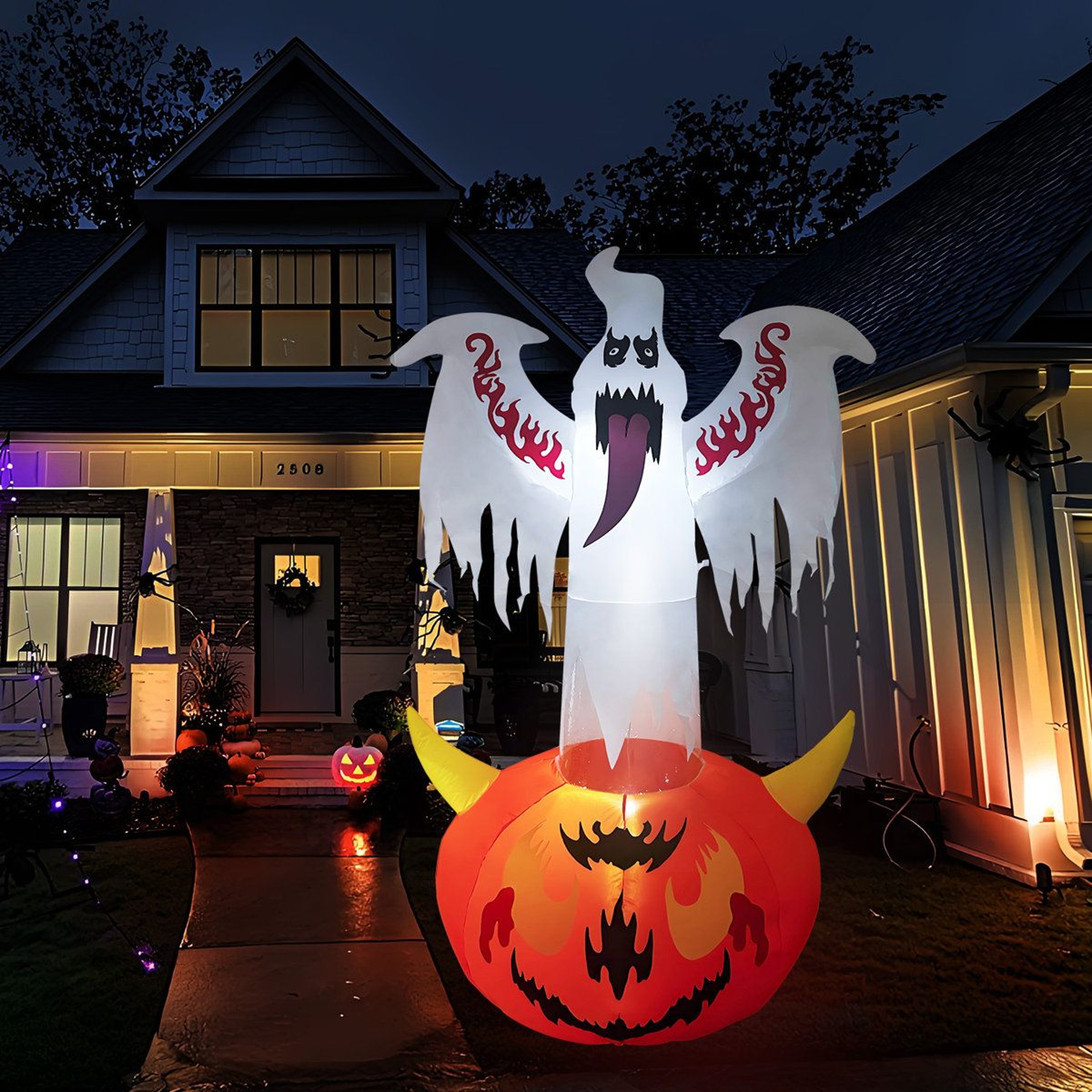 Halloween Pumpkin Light Plug In Outdoor Decoration 4