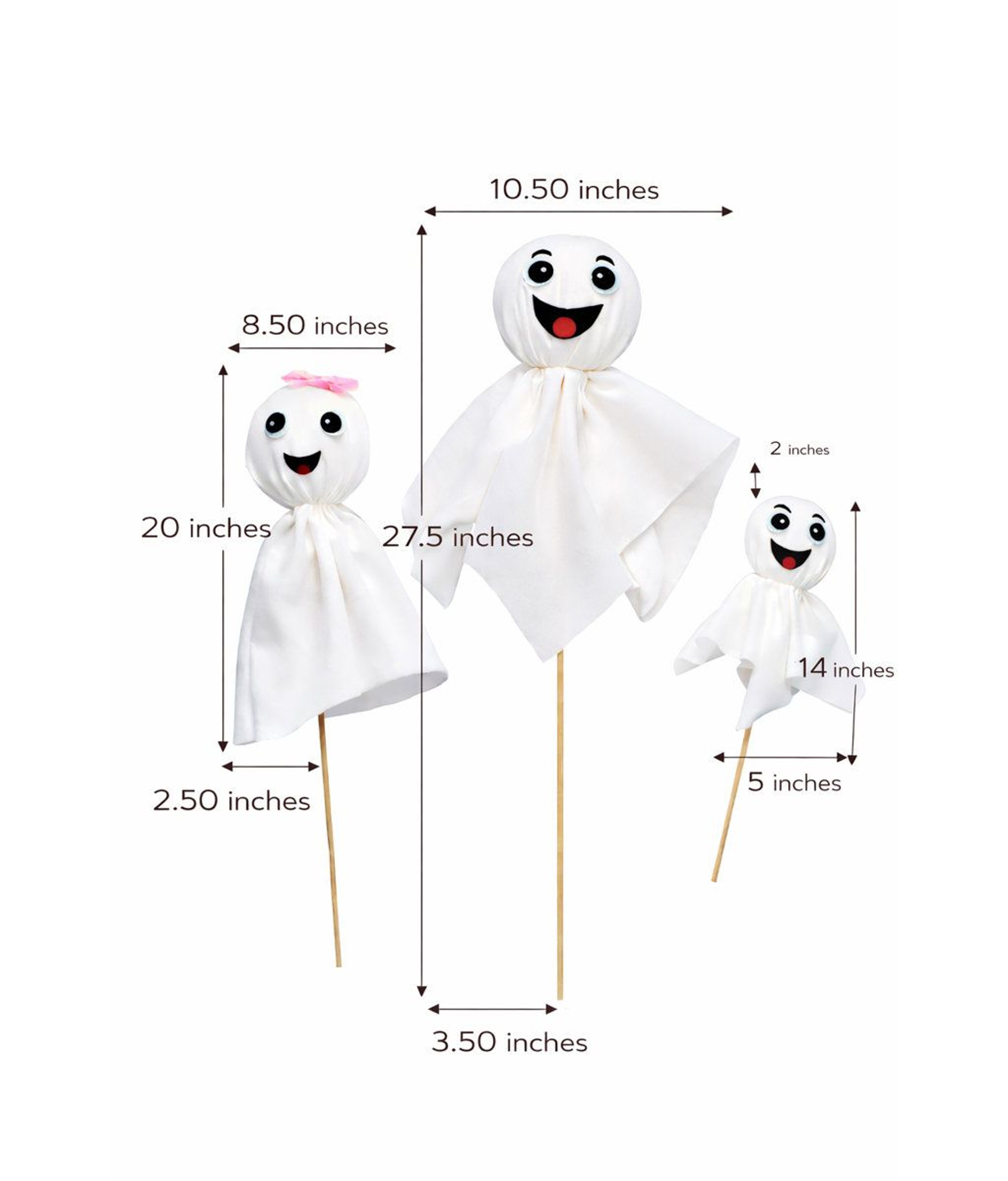 Halloween Ghost Garden Stakes In Assorted Heights 1