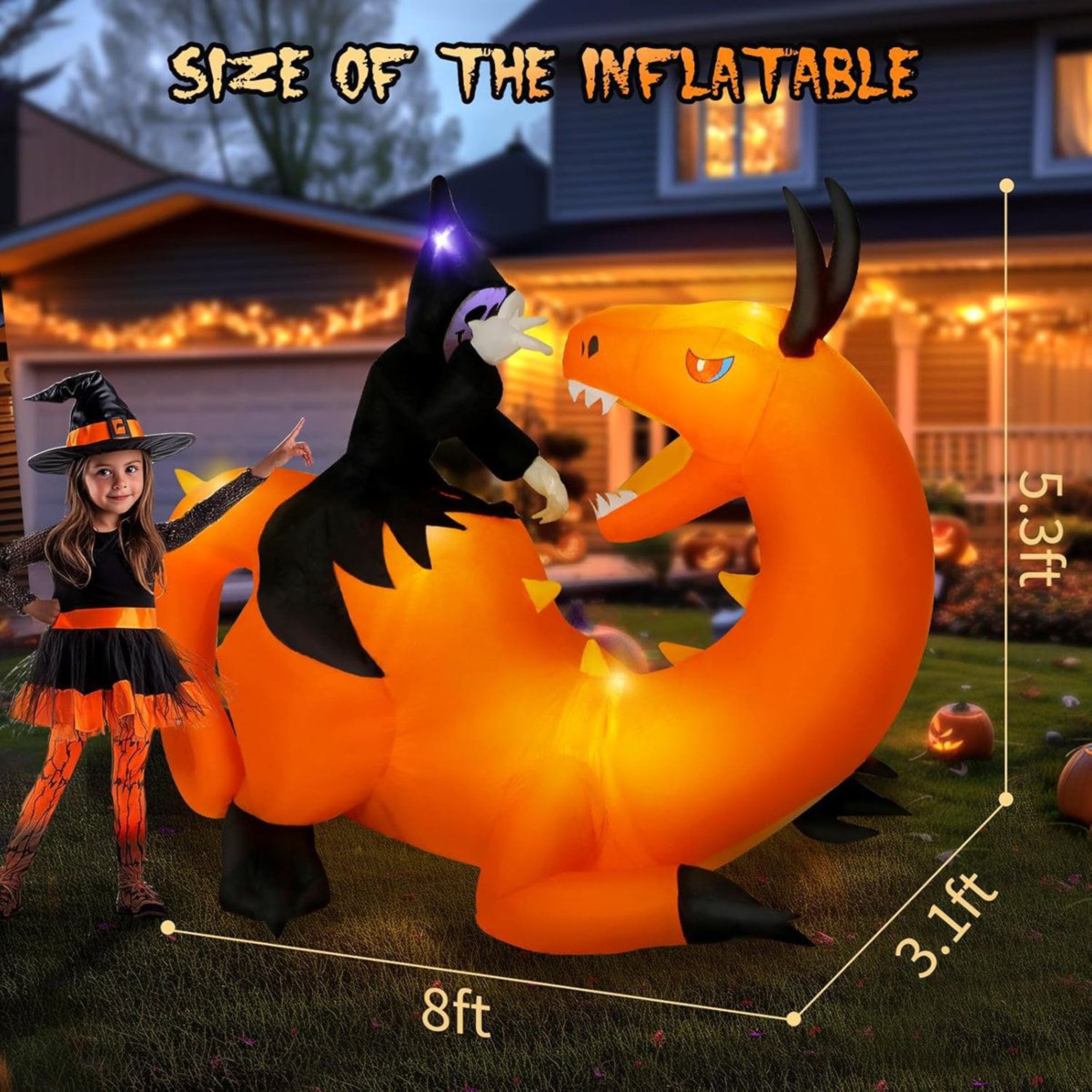 Inflatable Halloween Outdoor Decoration With LED Lights And Stakes 3